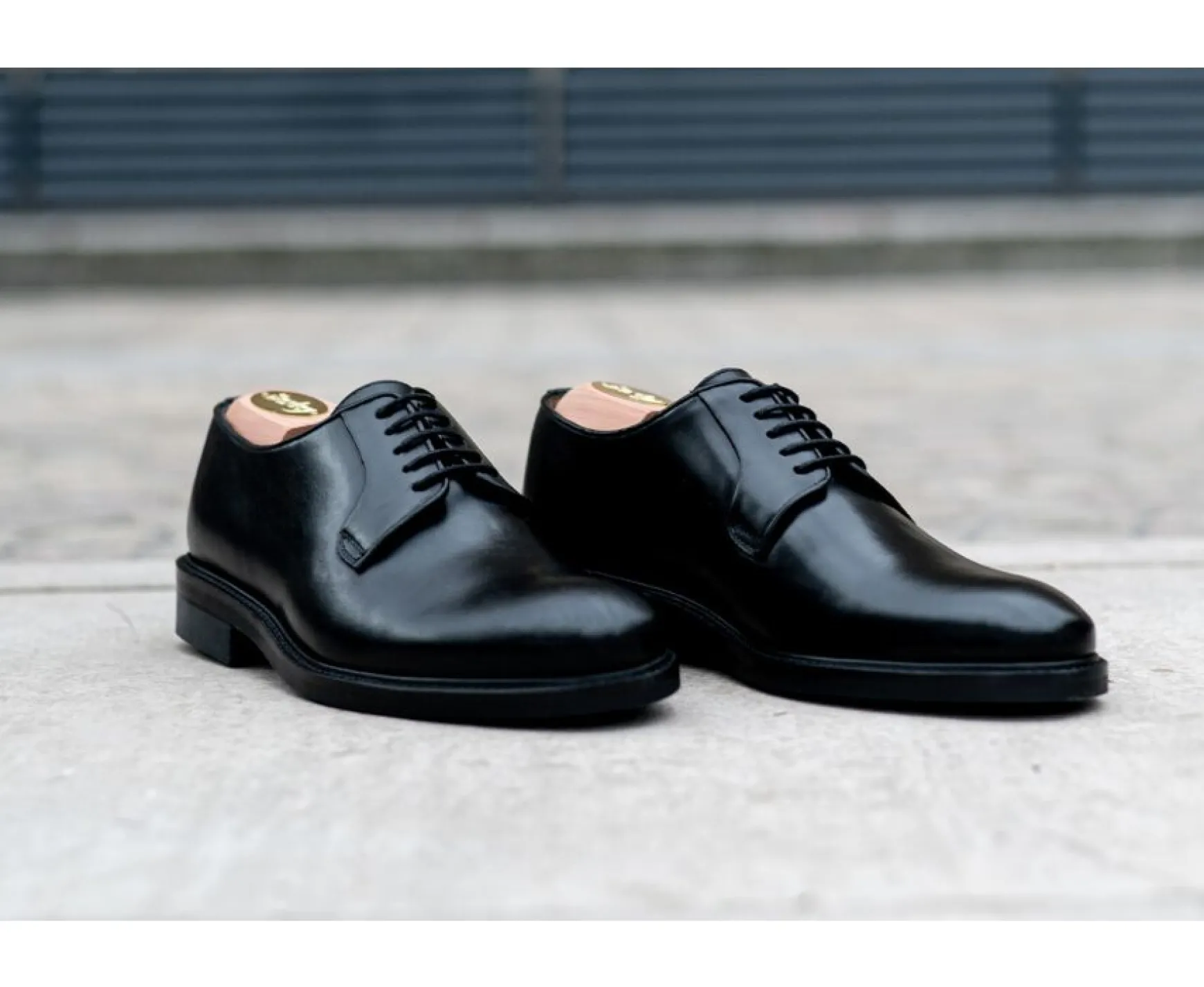 Bexley Derby Shoes | Black Derby Shoes - Rubber Outsole Monterey Gomme City Blackblack With Black Waistband