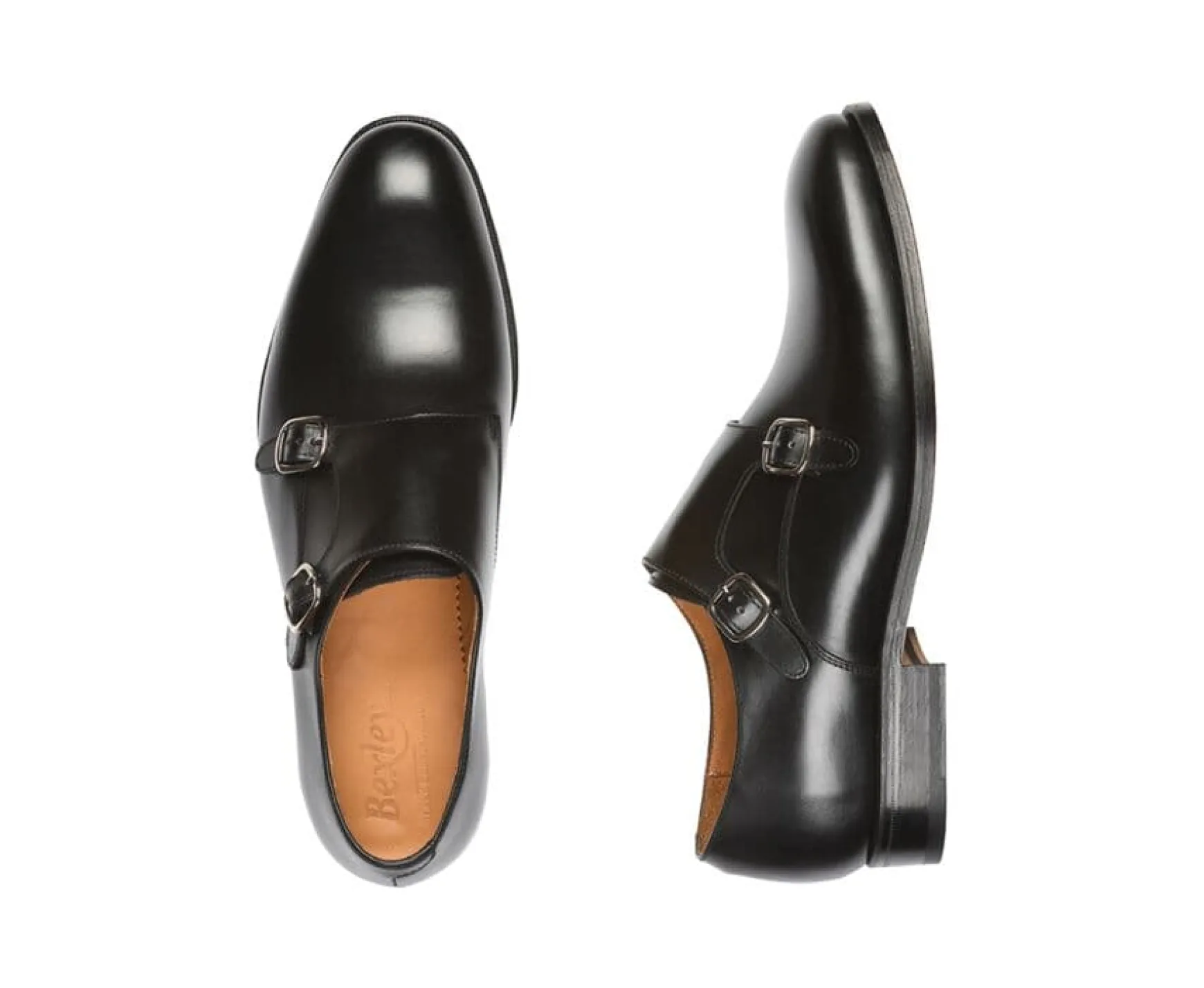 Bexley Comfort Shoes | Black Double Buckle Shoes Chigwell Blackblack With Black Waistband