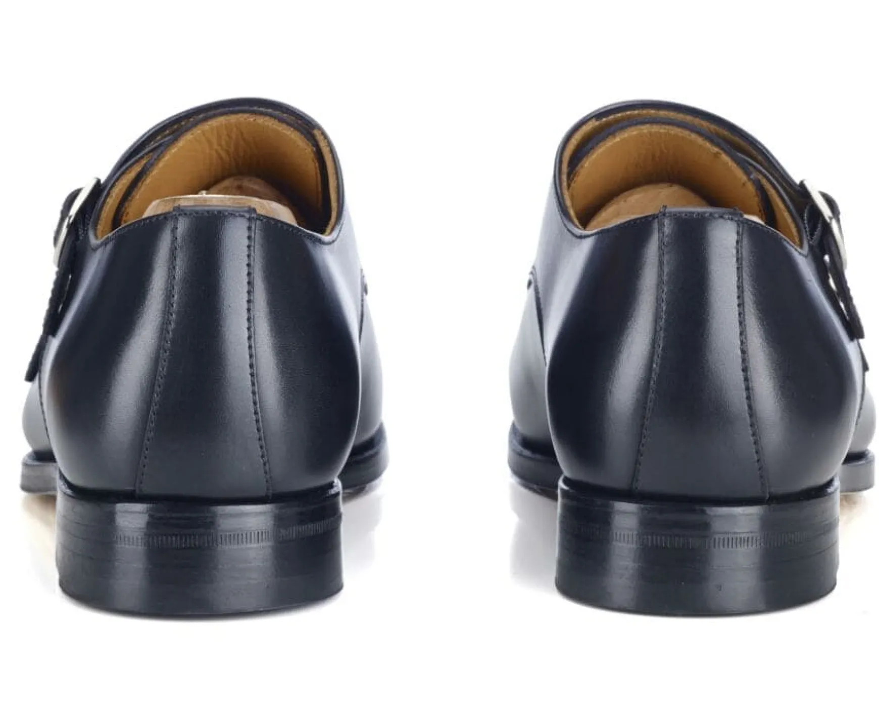 Bexley Comfort Shoes | Black Double Buckle Shoes Chigwell Blackblack With Black Waistband