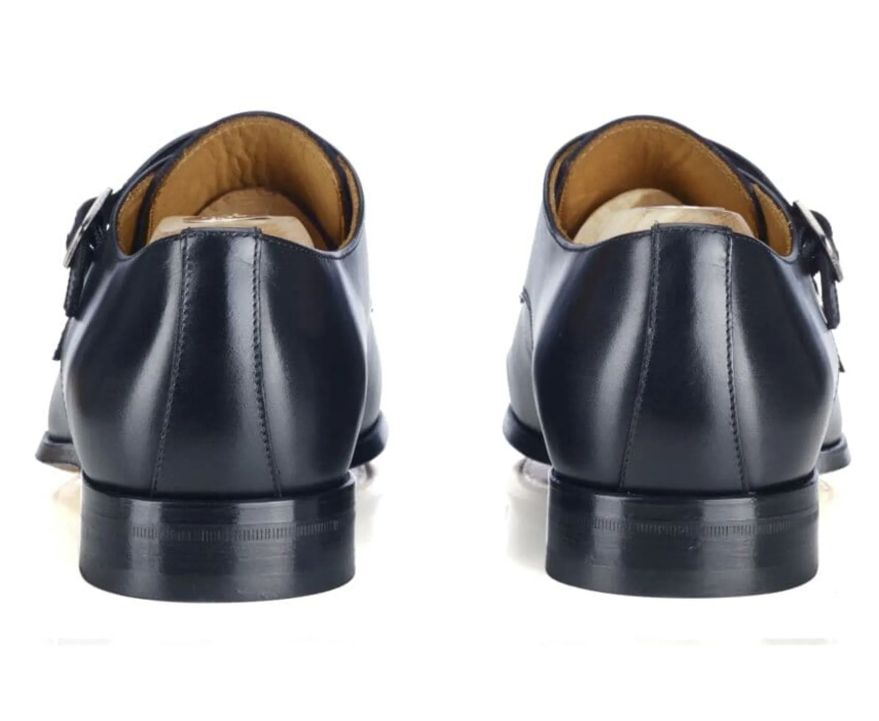 Bexley Comfort Shoes | Black Double Buckle Shoes Cheddington Blackblack With Black Waistband