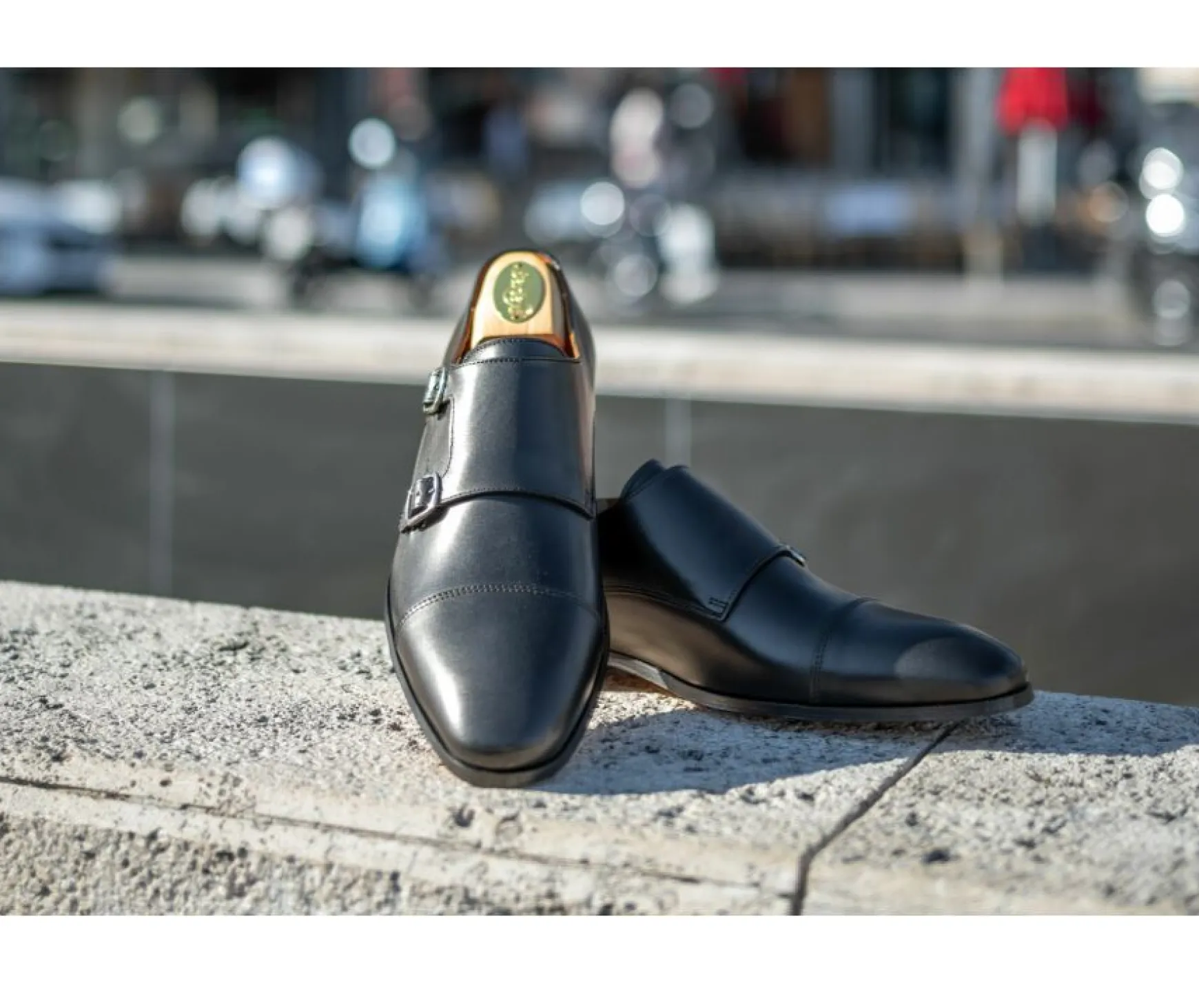 Bexley Comfort Shoes | Black Double Buckle Shoes Cheddington Blackblack With Black Waistband