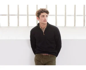 Bexley | Black Half-Zip Pullover - Vlarinos | Blackblack With Black Waistband