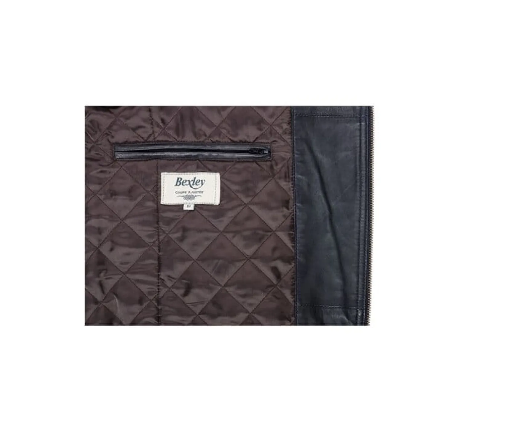 Bexley | Black Leather Aviator Jacket Everett Ii Blackblack With Black Waistband