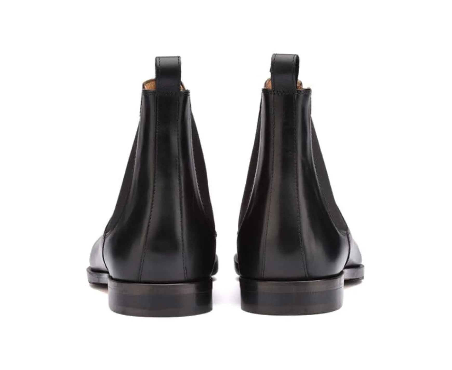 Bexley Chelsea Boots | Black Leather Chelsea Boots Bergame Patin Blackblack With Black Waistband