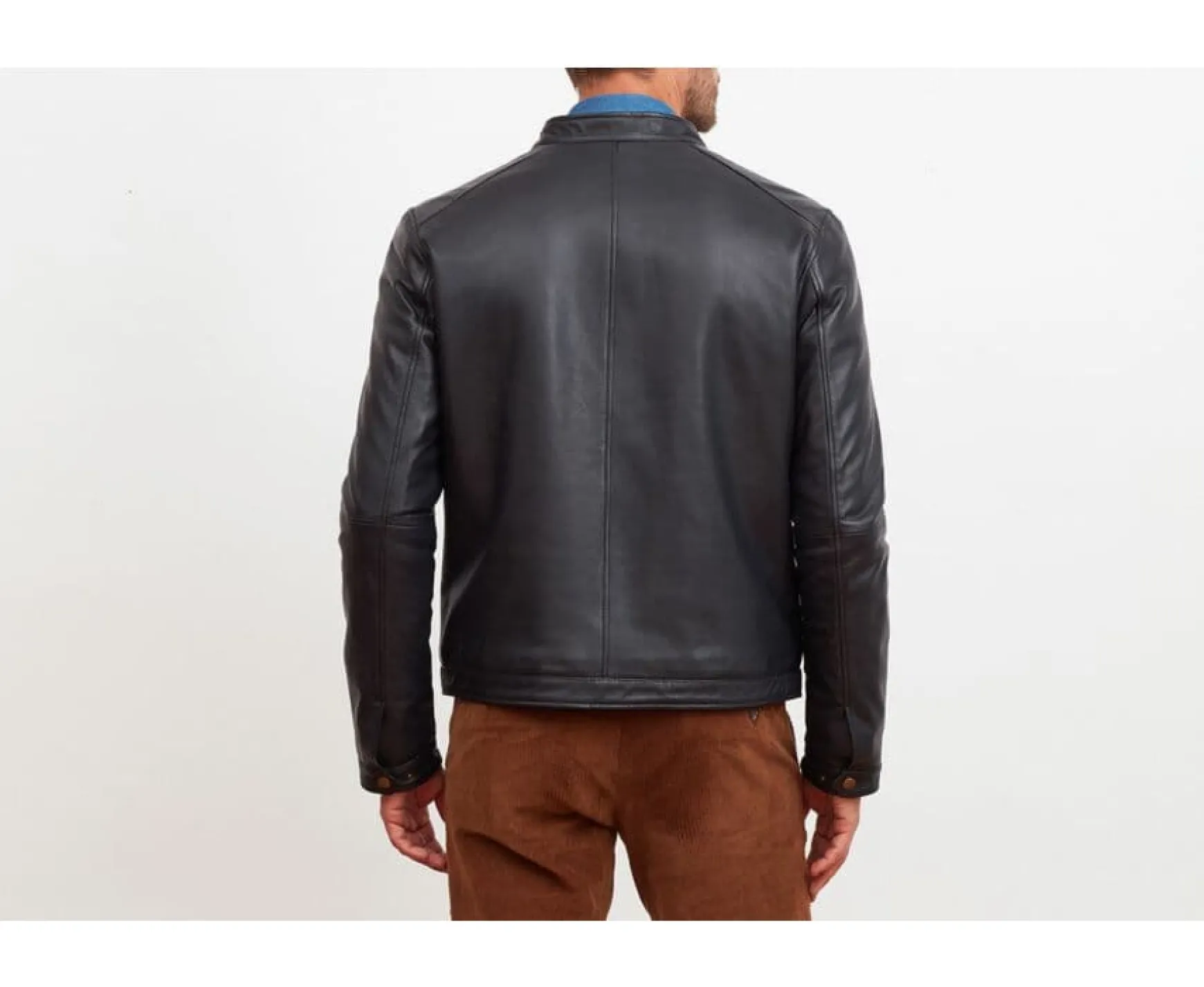 Bexley | Black Leather Jacket Carter Blackblack With Black Waistband