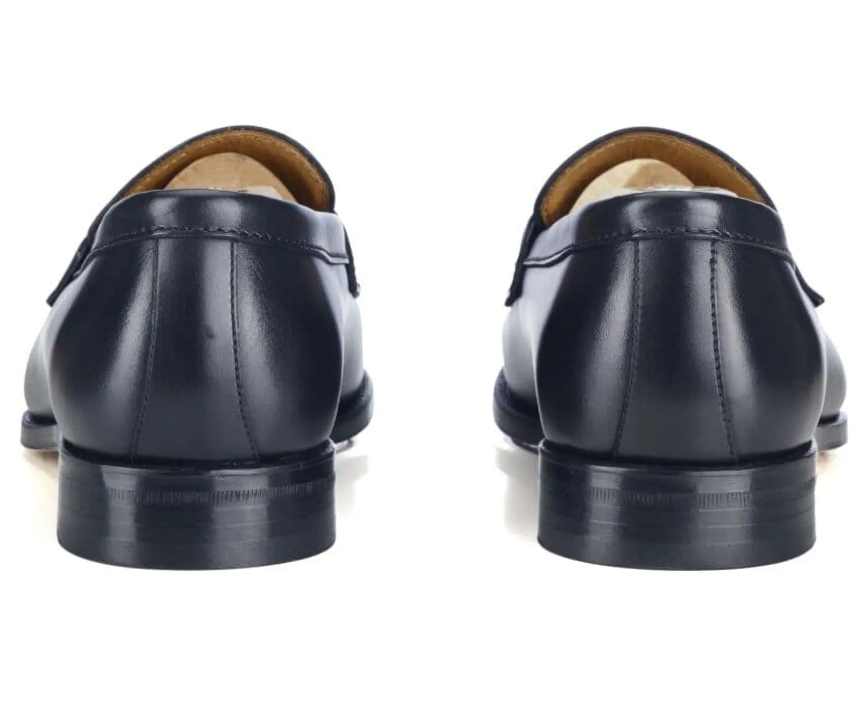 Bexley Loafers | Black Leather Men'S Penny Loafers Wembley Classic Blackblack With Black Waistband