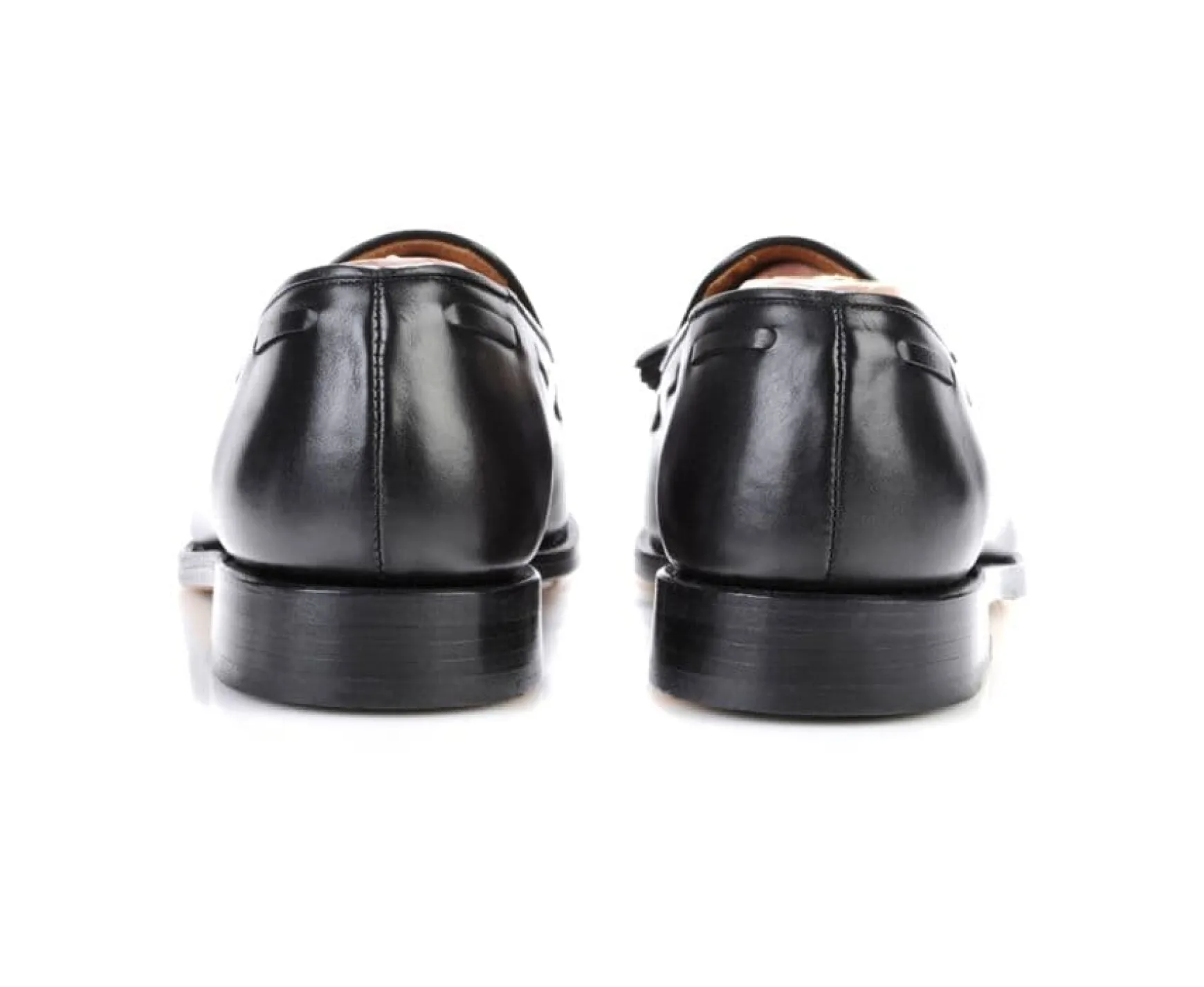 Bexley Loafers | Black Leather Men'S Tassel Loafers Picadilly Blackblack With Black Waistband