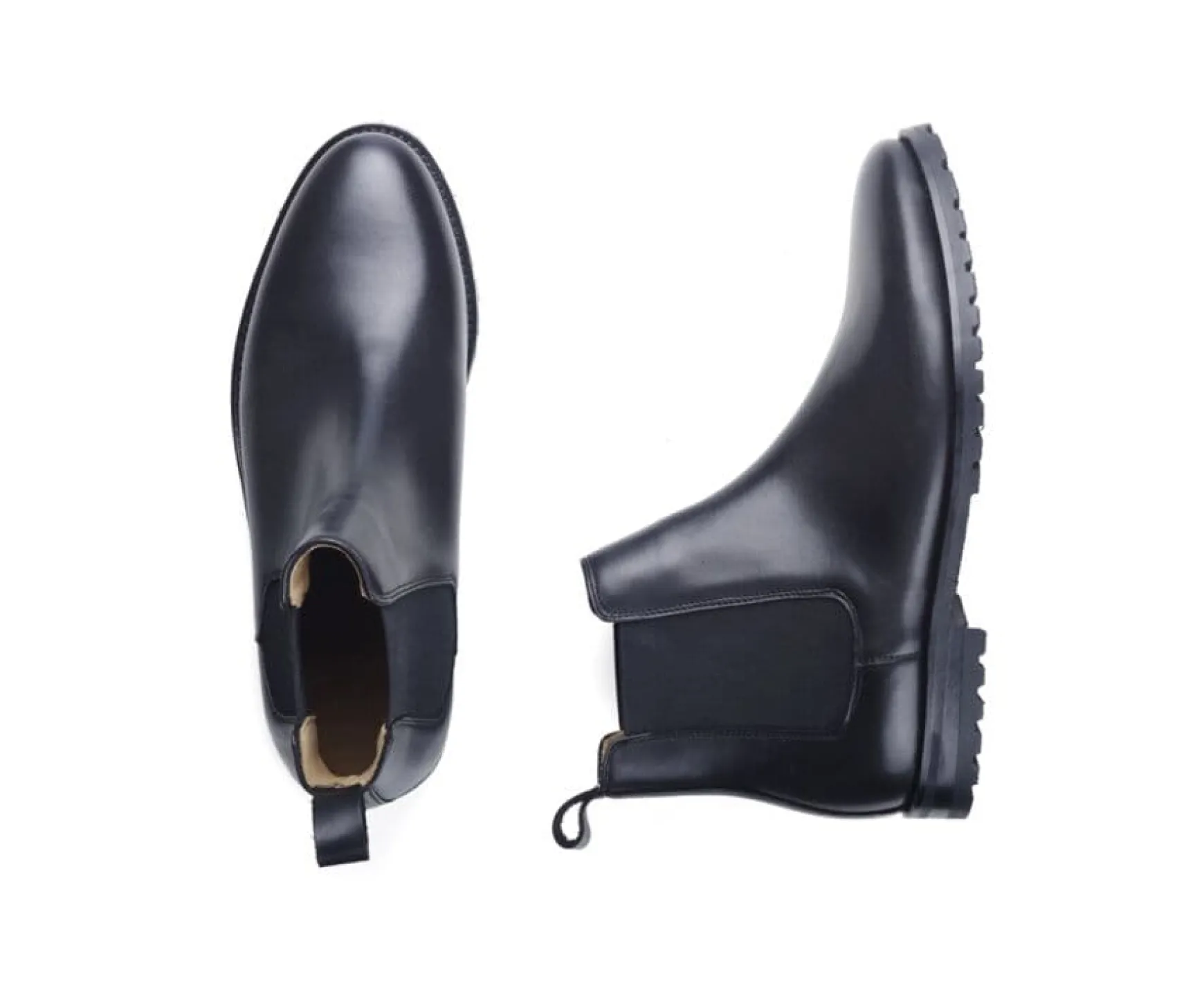 Bexley Boots Shoes | Black Men'S Chelsea Boots Rubber Outsole With Separate Heel - Bentfield Gomme | Blackblack With Black Waistband