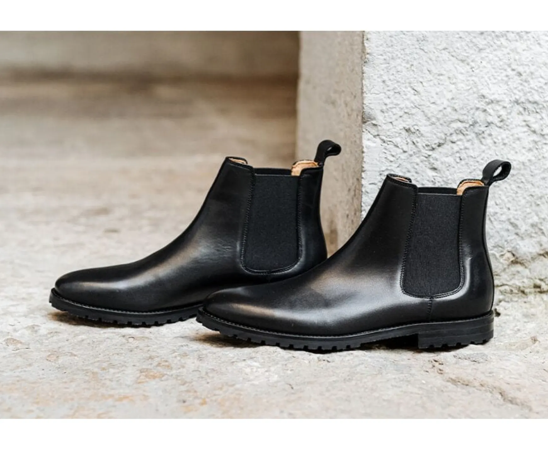 Bexley Boots Shoes | Black Men'S Chelsea Boots Rubber Outsole With Separate Heel - Bentfield Gomme | Blackblack With Black Waistband