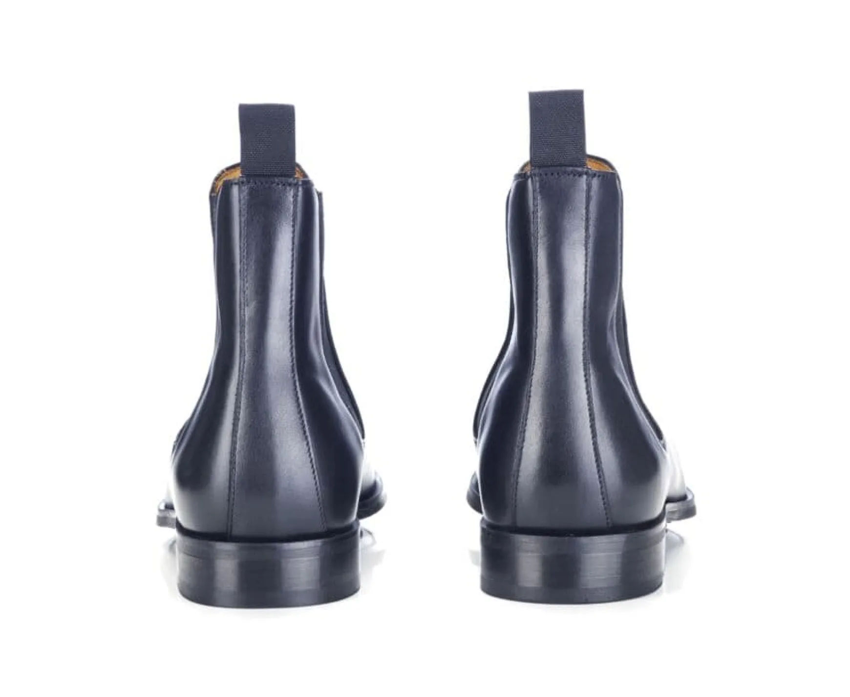 Bexley Boots Shoes | Black Men'S Leather Chelsea Boots With Rubber Outsole - Toddington Gomme | Blackblack With Black Waistband