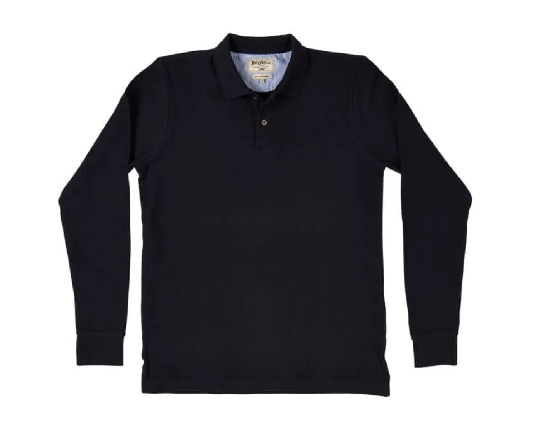 Bexley Long Sleeves Polo Shirts | Black Men'S Long Sleeve Polo Shirt Andy Ii Ml Blackblack With Black Waistband