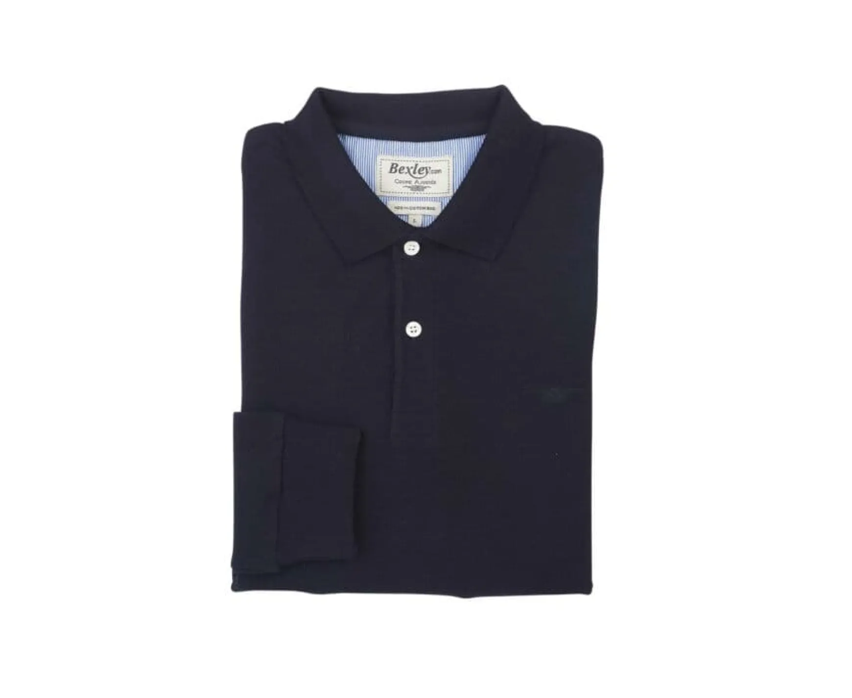 Bexley Long Sleeves Polo Shirts | Black Men'S Long Sleeve Polo Shirt Andy Ii Ml Blackblack With Black Waistband