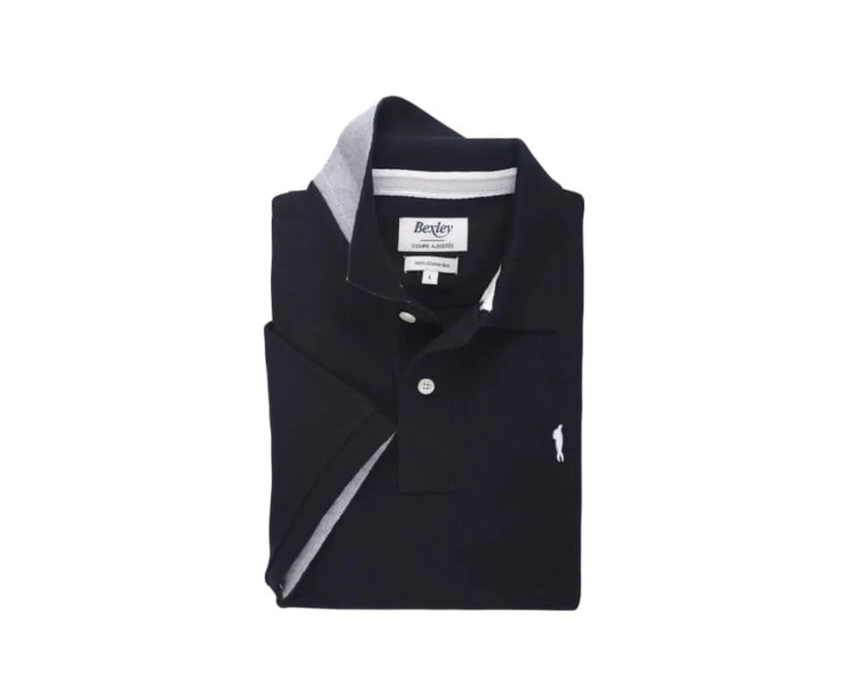 Bexley Adjusted Fit | Black Men'S Polo Shirt Andy Ii Blackblack With Black Waistband