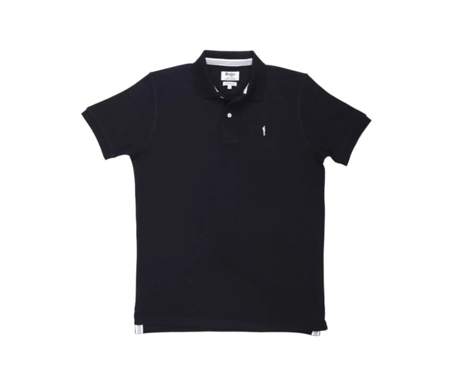 Bexley Adjusted Fit | Black Men'S Polo Shirt Andy Ii Blackblack With Black Waistband