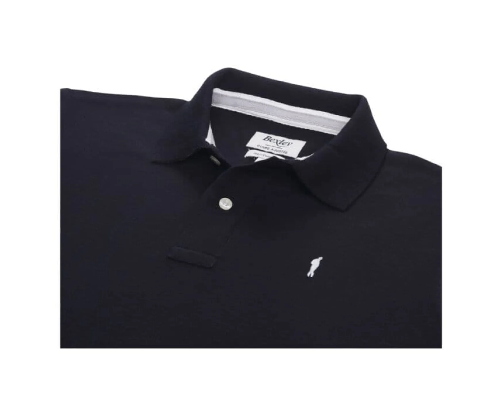 Bexley Adjusted Fit | Black Men'S Polo Shirt Andy Ii Blackblack With Black Waistband