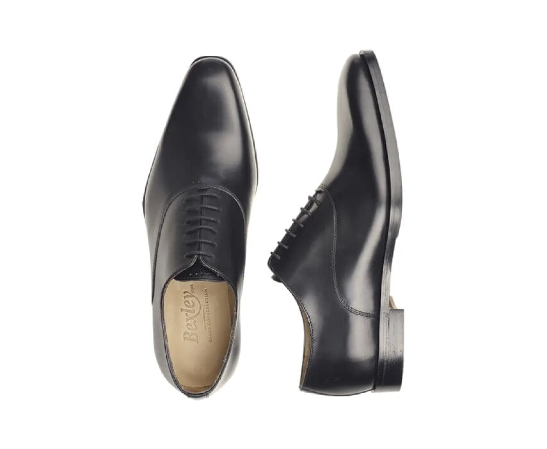 Bexley Oxford Shoes | Black Oxford Shoes - Rubber Pad Tremezzo Patin Blackblack With Black Waistband
