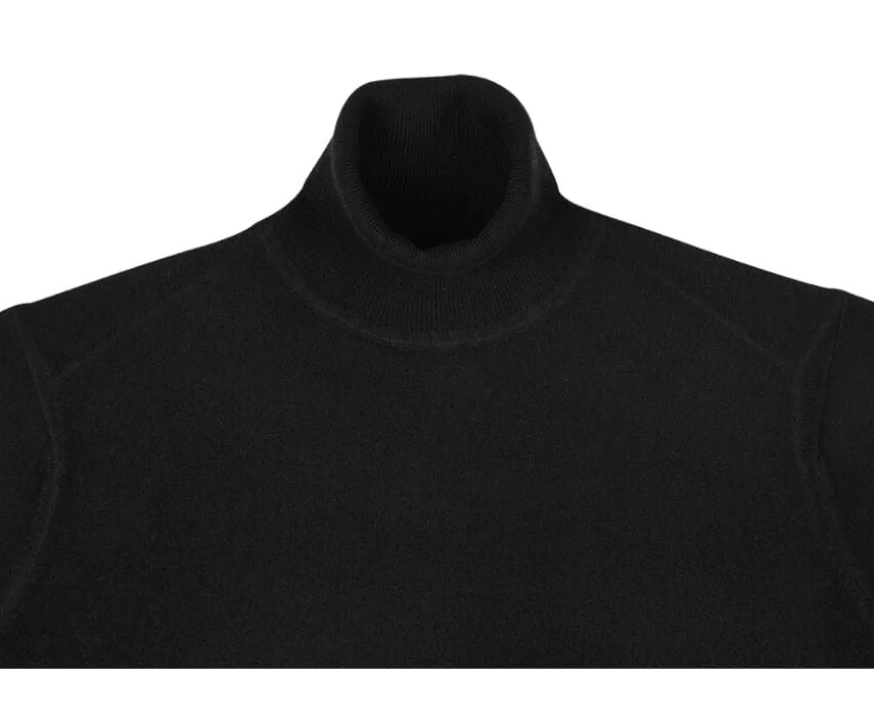 Bexley | Black Wool Roll-Neck Jumper Emeric Blackblack With Black Waistband