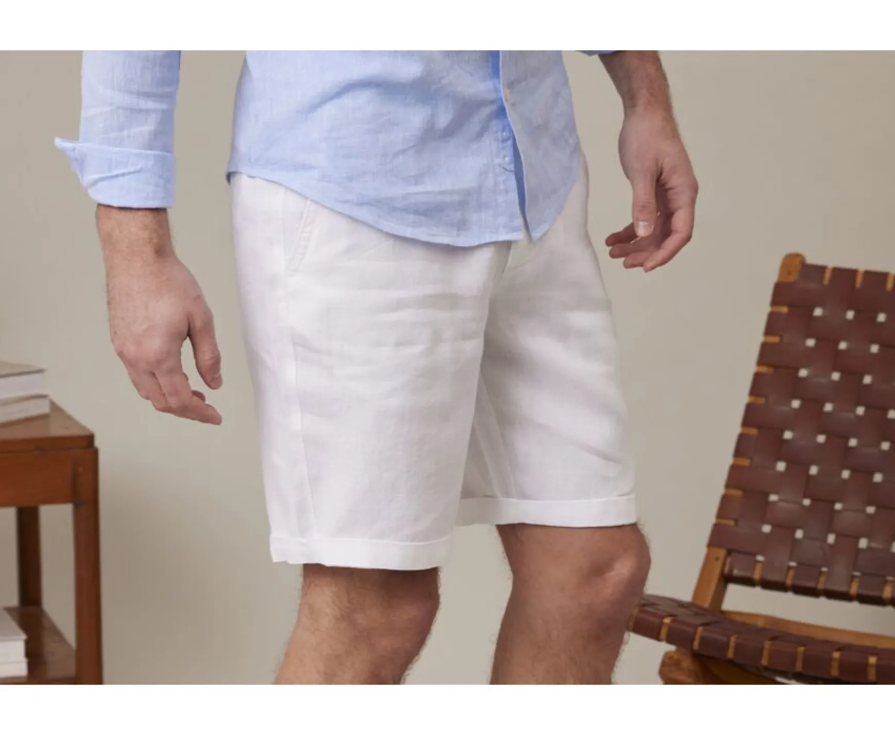 Bexley Chino Shorts | Blanc Linen Shorts Borys White