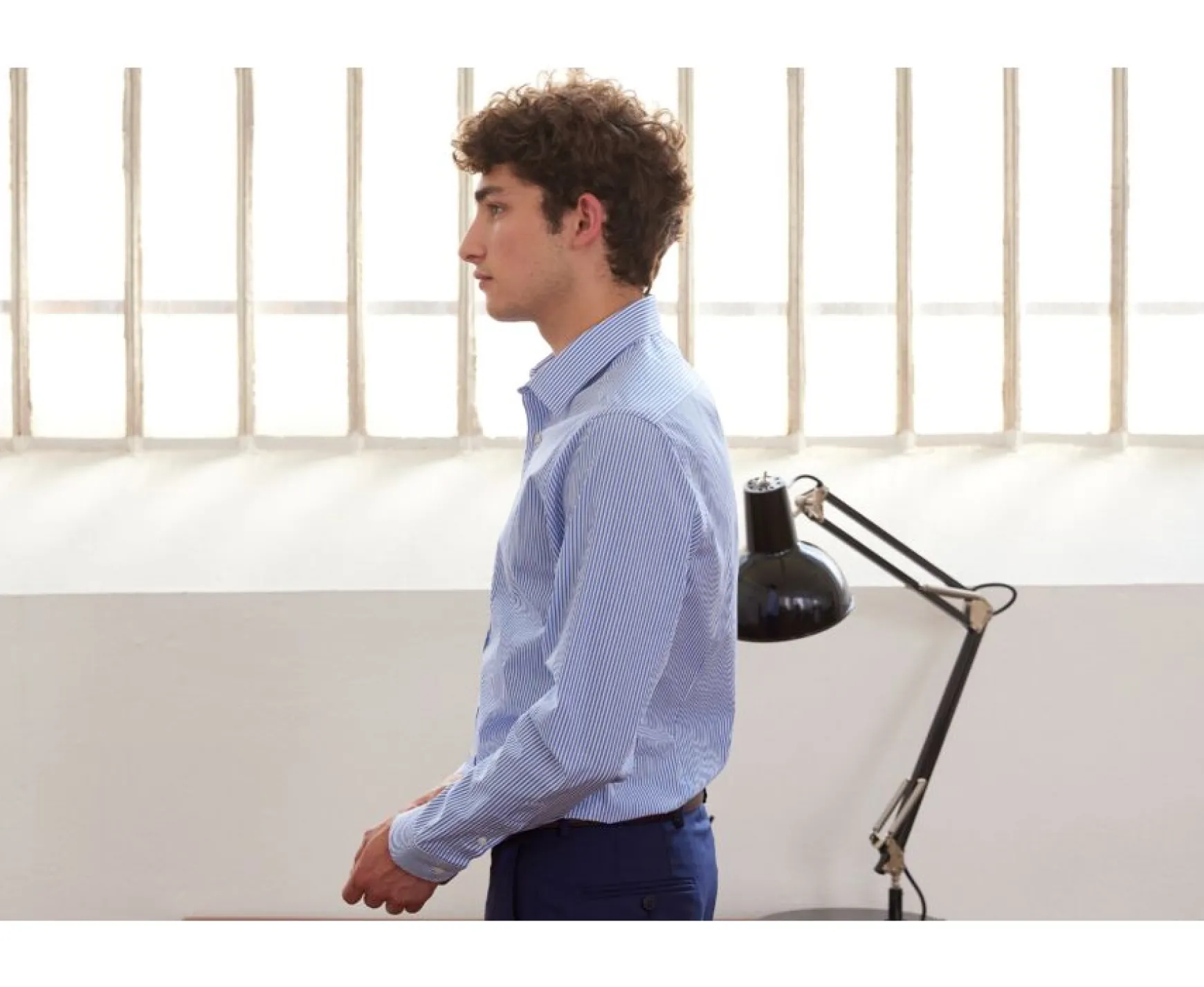 Bexley | Blue And White Cotton Striped Shirt Maximilien Blue Ocean And White