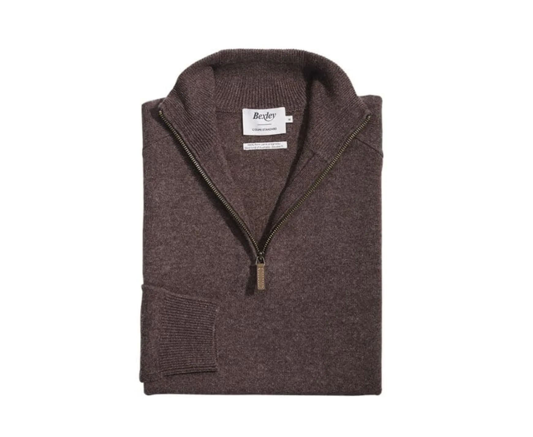 Bexley | Brown Half-Zip Wool Sweater - Kenneth | Chestnut Brown