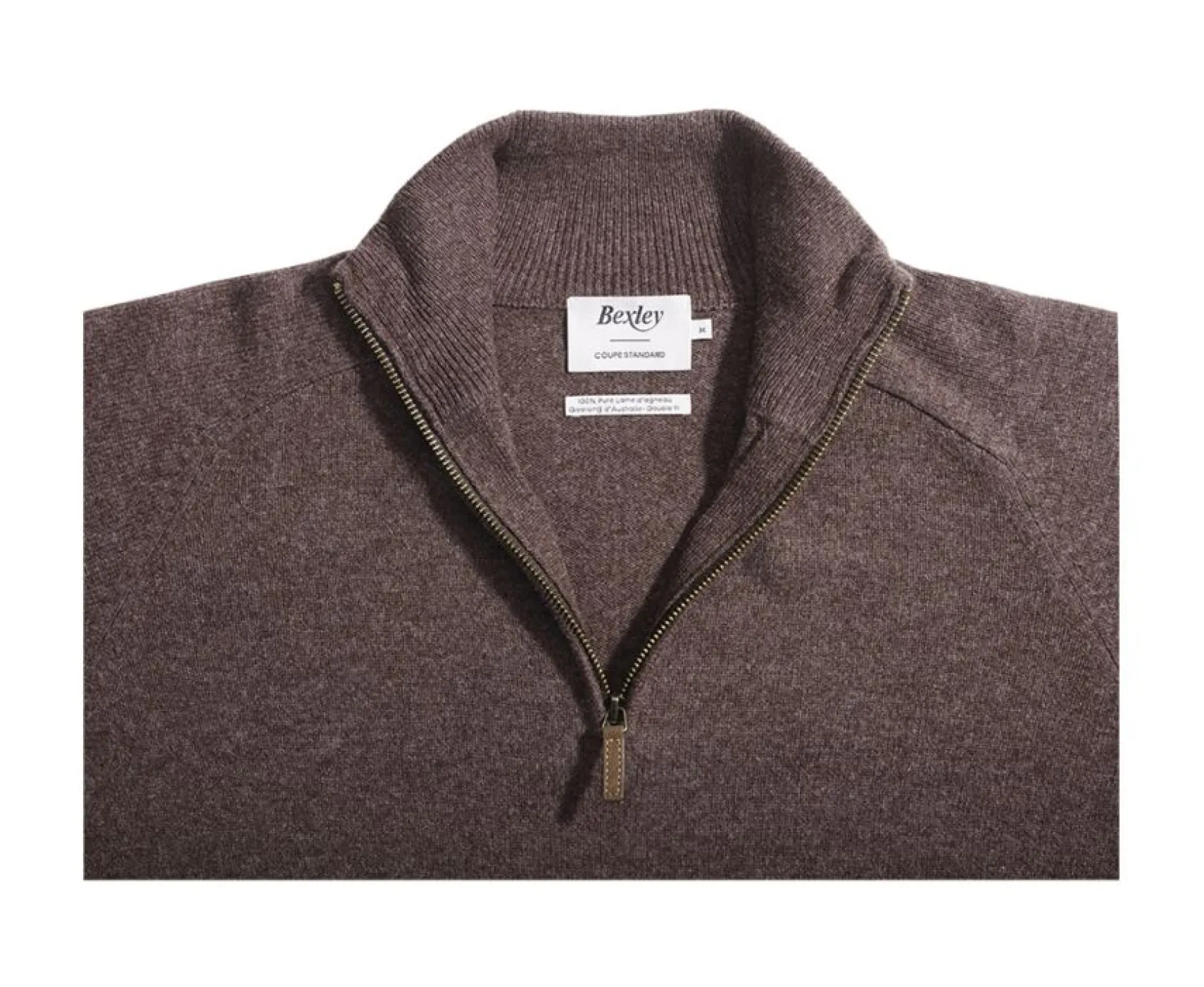Bexley | Brown Half-Zip Wool Sweater - Kenneth | Chestnut Brown
