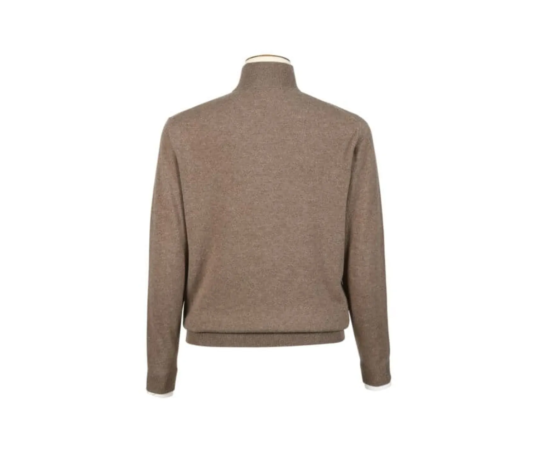 Bexley | Brown Melange Half-Zip Wool Pullover Keithy Melange Brown