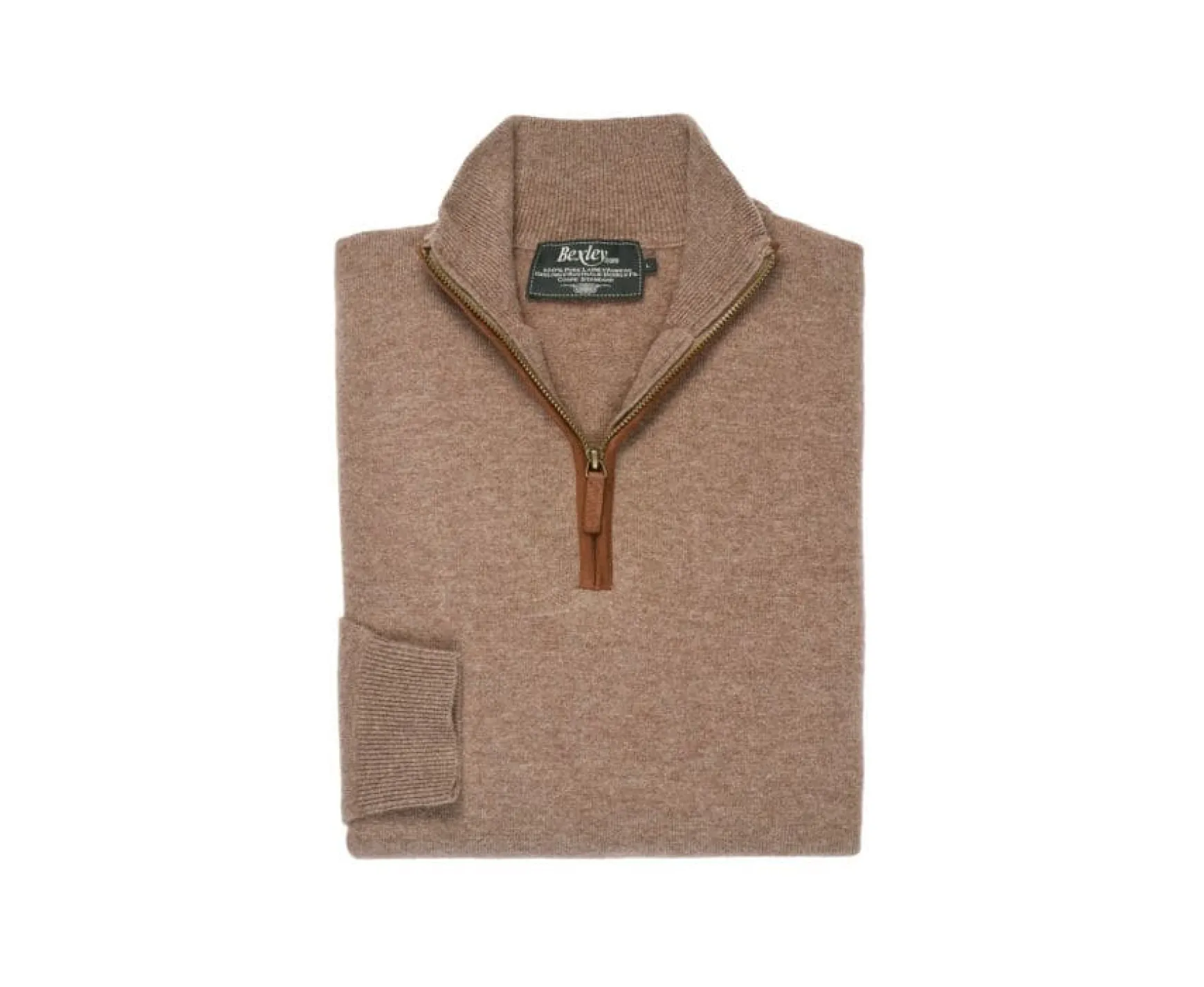 Bexley | Brown Melange Half-Zip Wool Pullover Keithy Melange Brown