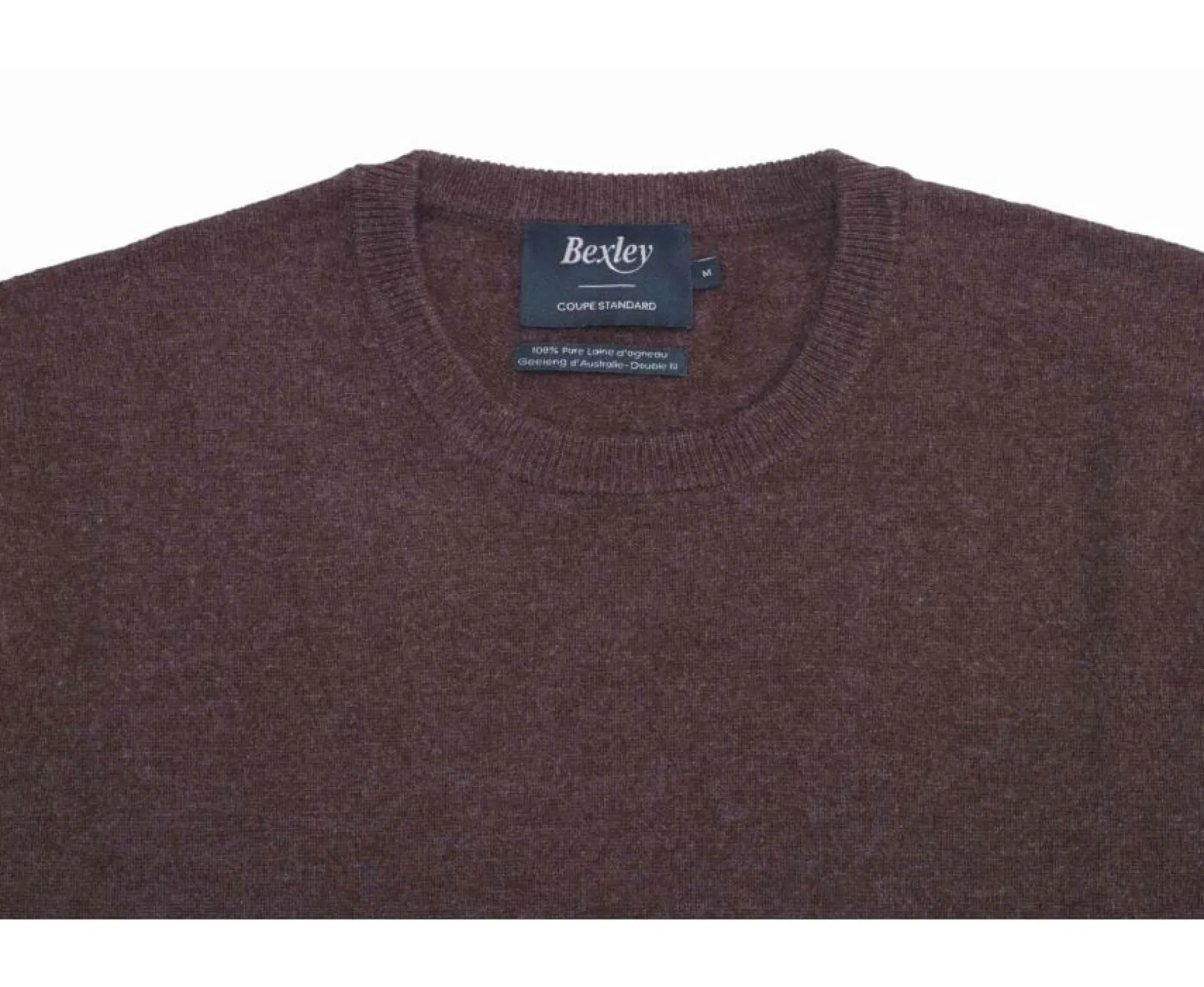 Bexley | Brown Round-Neck Wool Jumper Conan Chestnut Brown