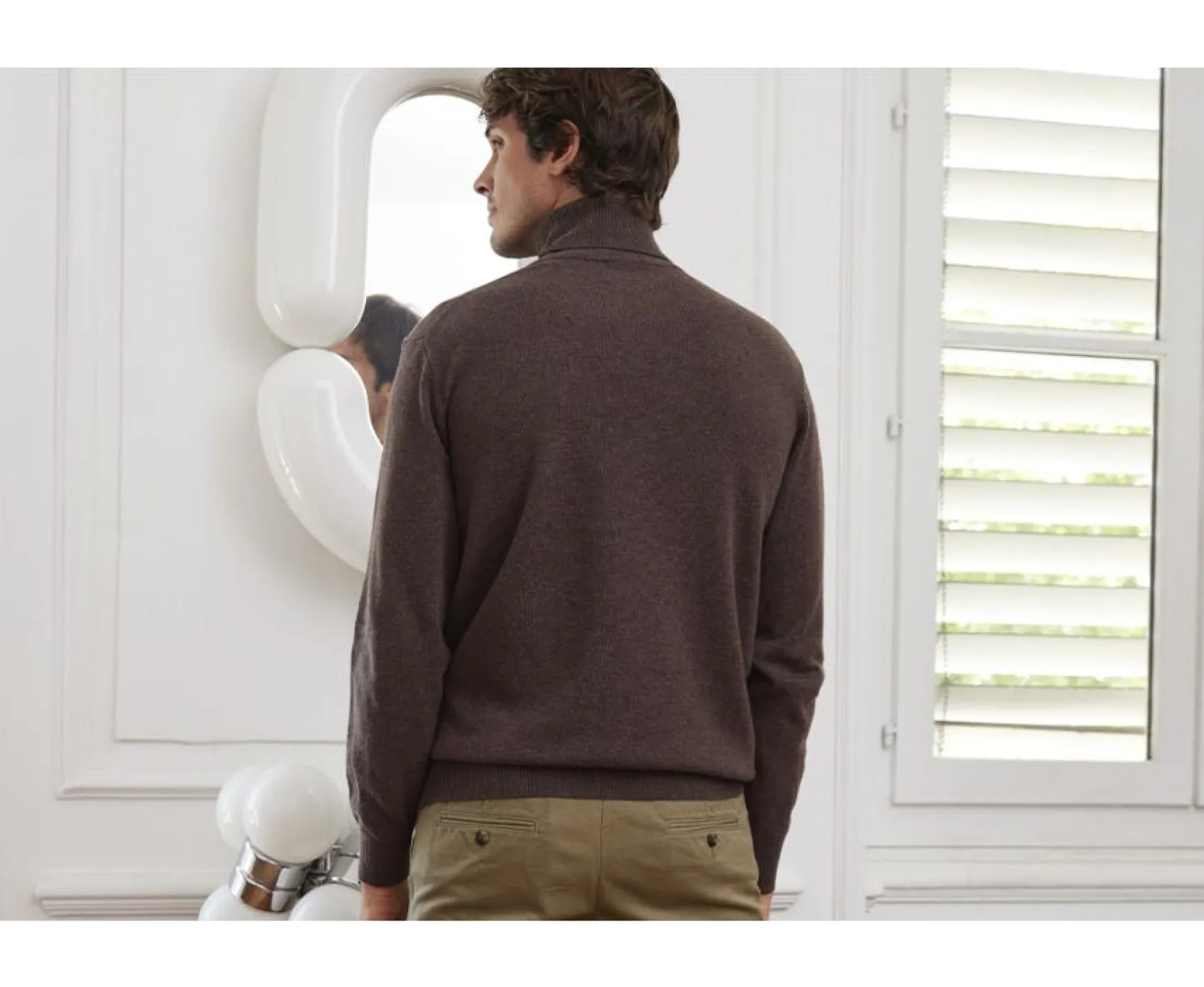 Bexley | Brown Wool Roll-Neck Jumper Emeric Chestnut Brown