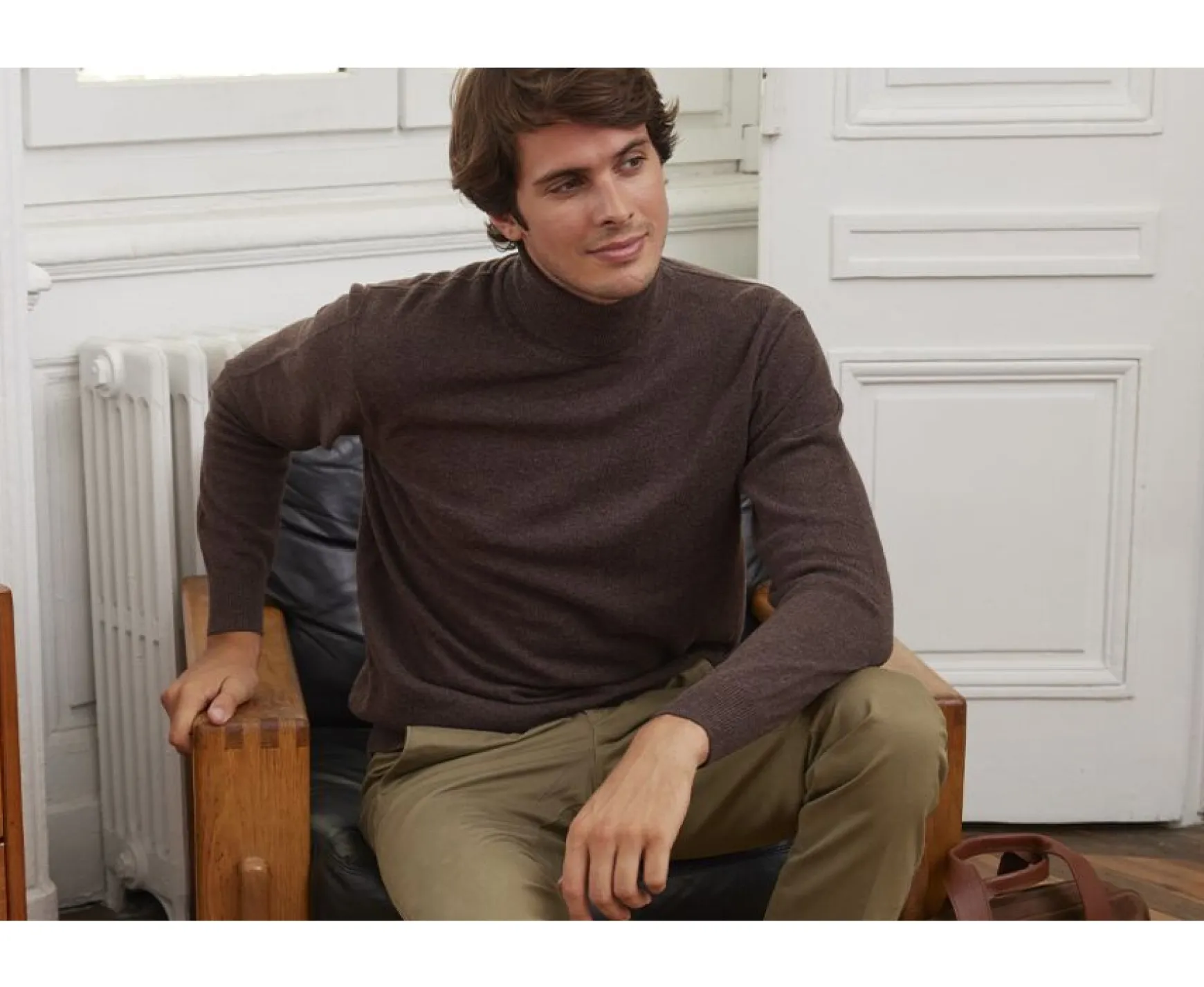 Bexley | Brown Wool Roll-Neck Jumper Emeric Chestnut Brown