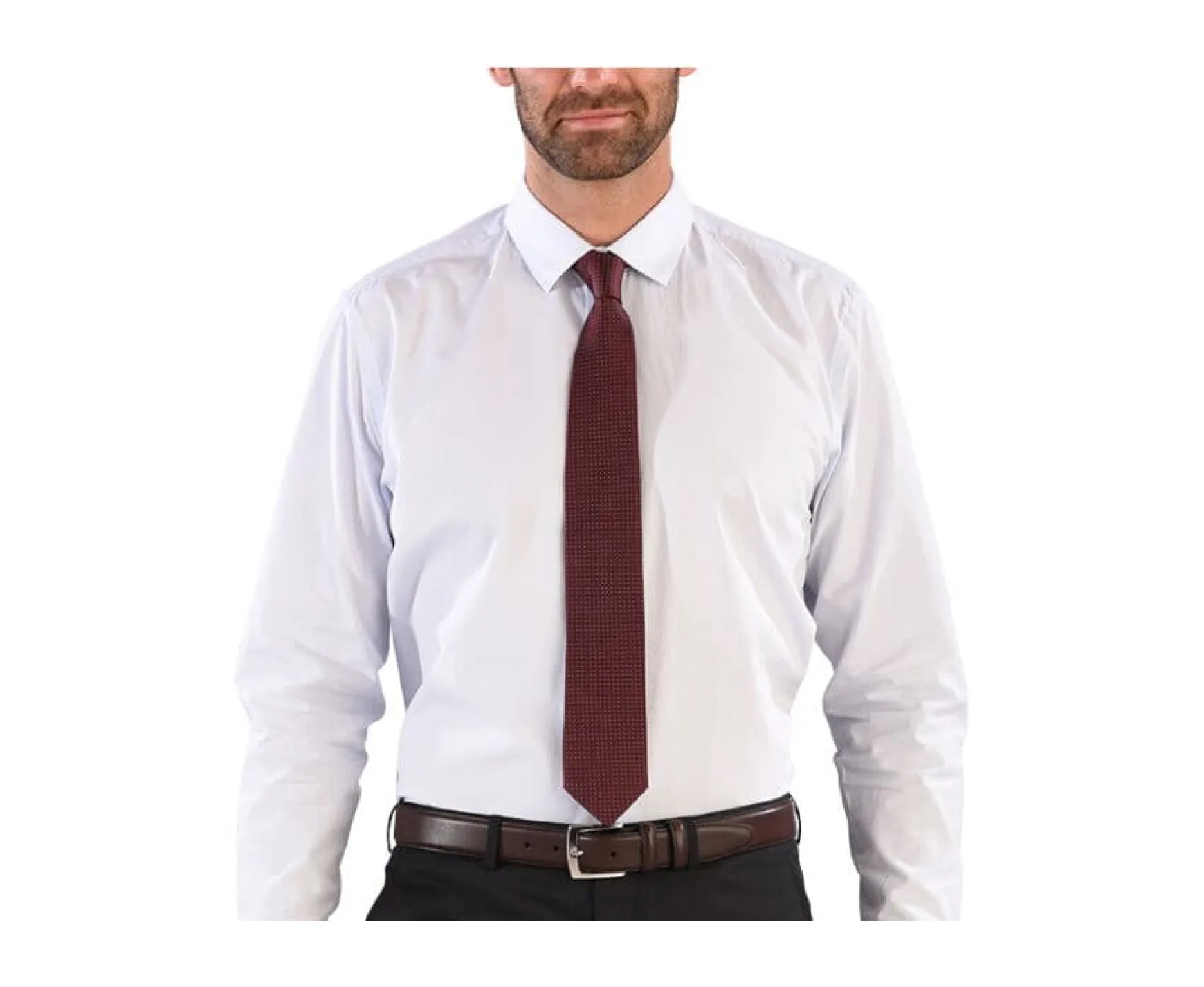 Bexley | Burgundy Silk Tie With Sky Blue Micro Dots Burgundy And Sky Blue