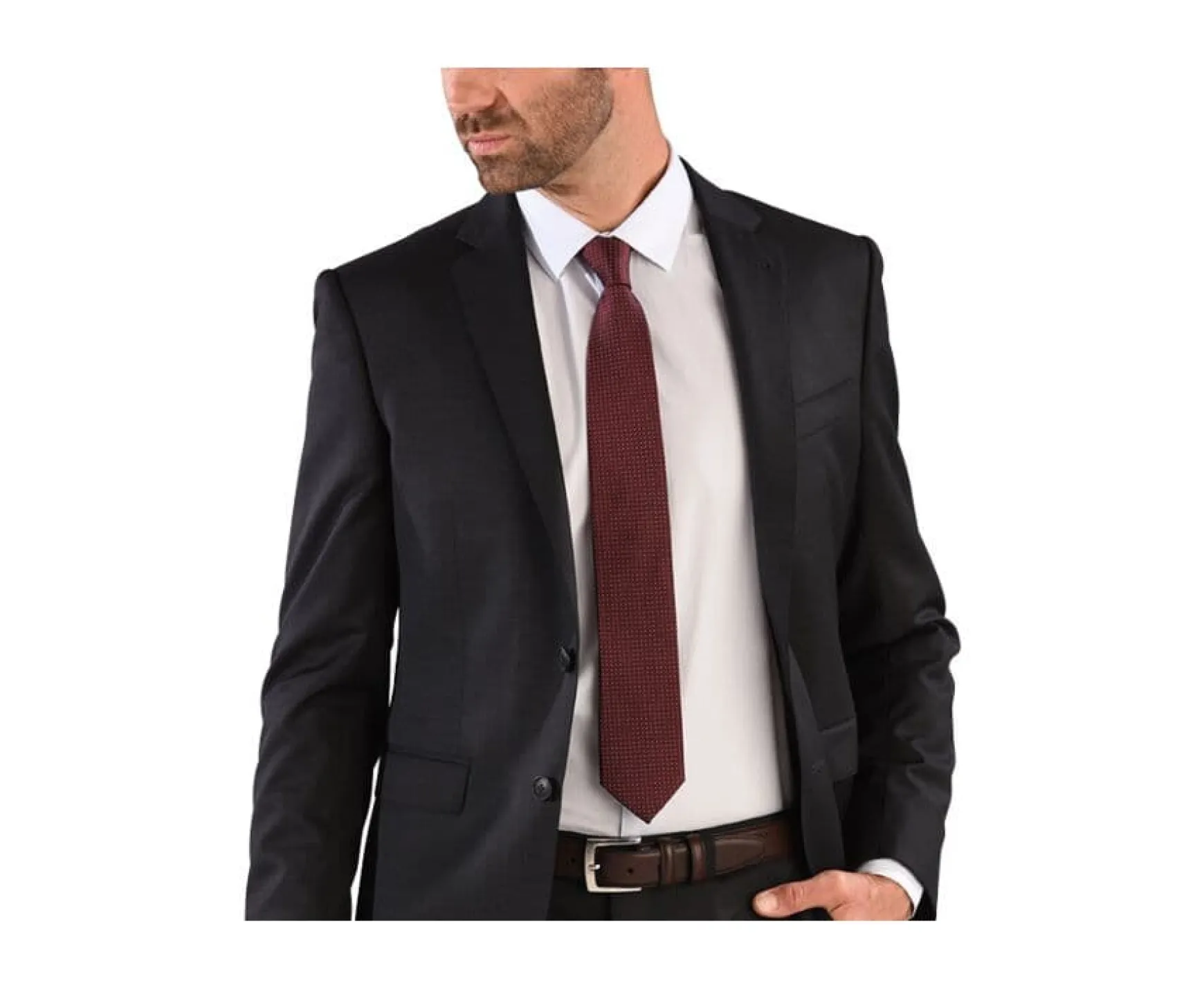 Bexley | Burgundy Silk Tie With Sky Blue Micro Dots Burgundy And Sky Blue