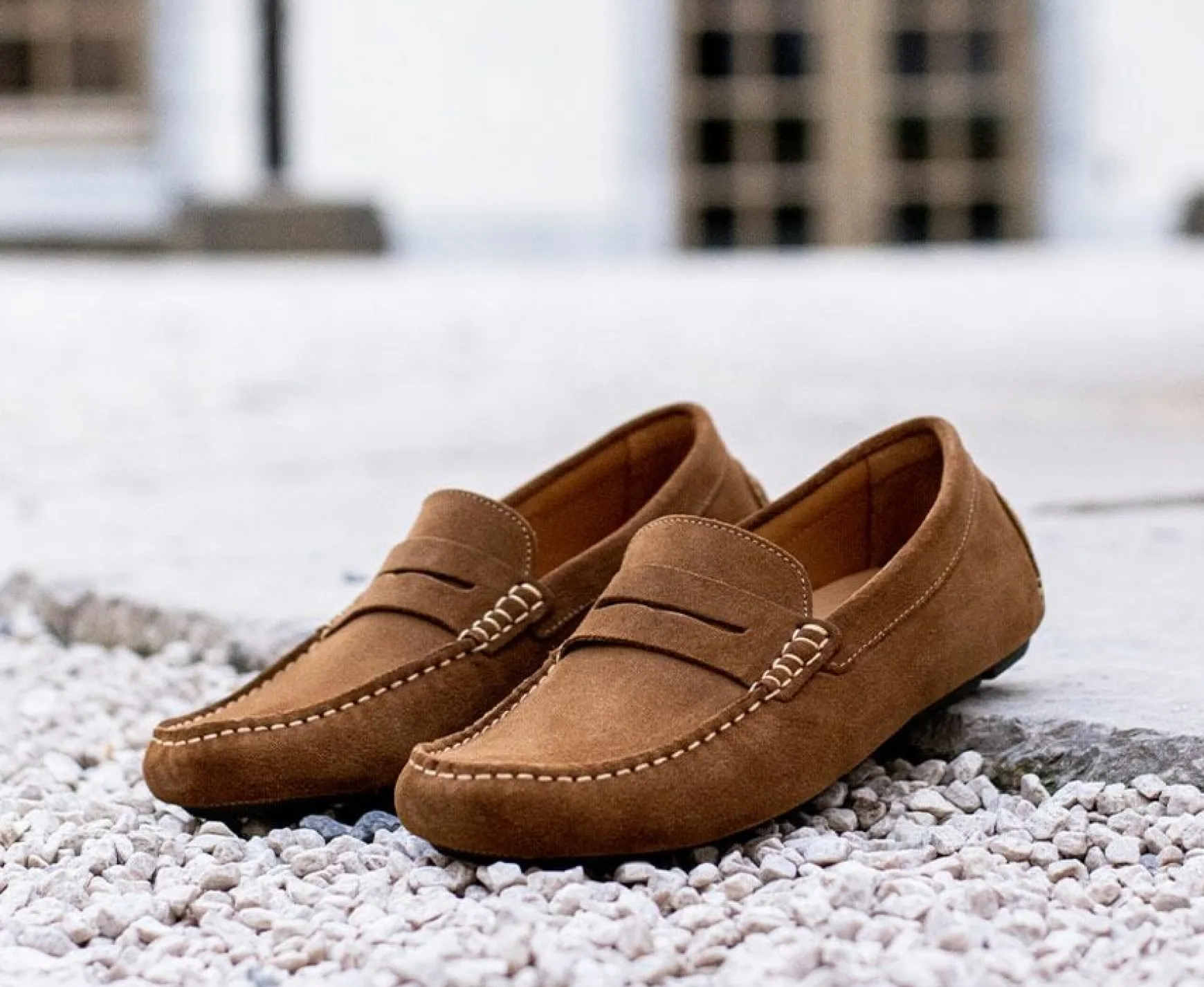 Bexley Moccasins | Chamois Suede Men'S Driving Moccasins Seacrest Hazelnut Suede