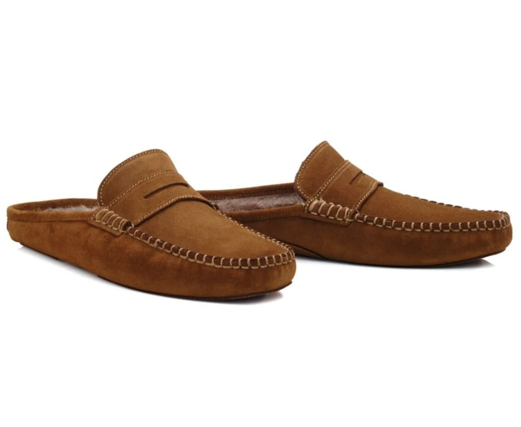 Bexley | Chamois Suede Wool Lining Mules Slippers Hazelnut Suede