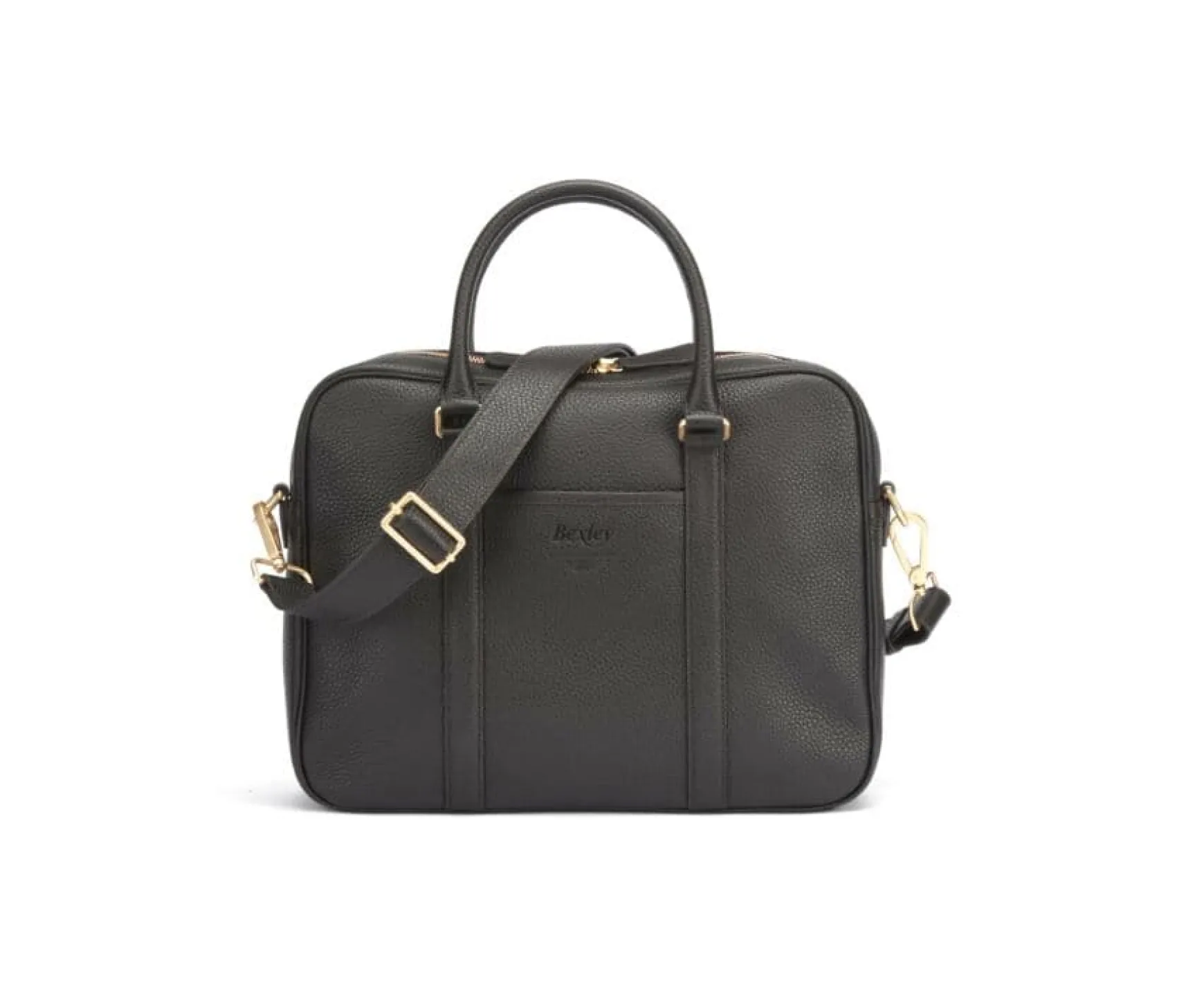 Bexley | Chocolate Grained Men'S Leather Satchel With Shoulder Strap Chocolate Grained Leather