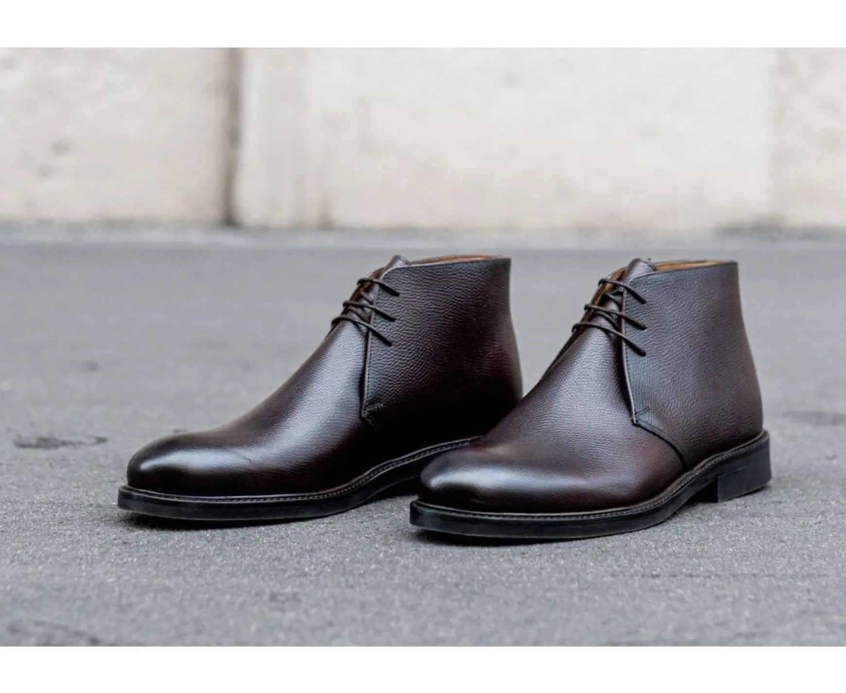 Bexley Comfort Shoes | Chocolate Leather Low Boots Greenwich Gomme City Ii Chocolate Grained Leather