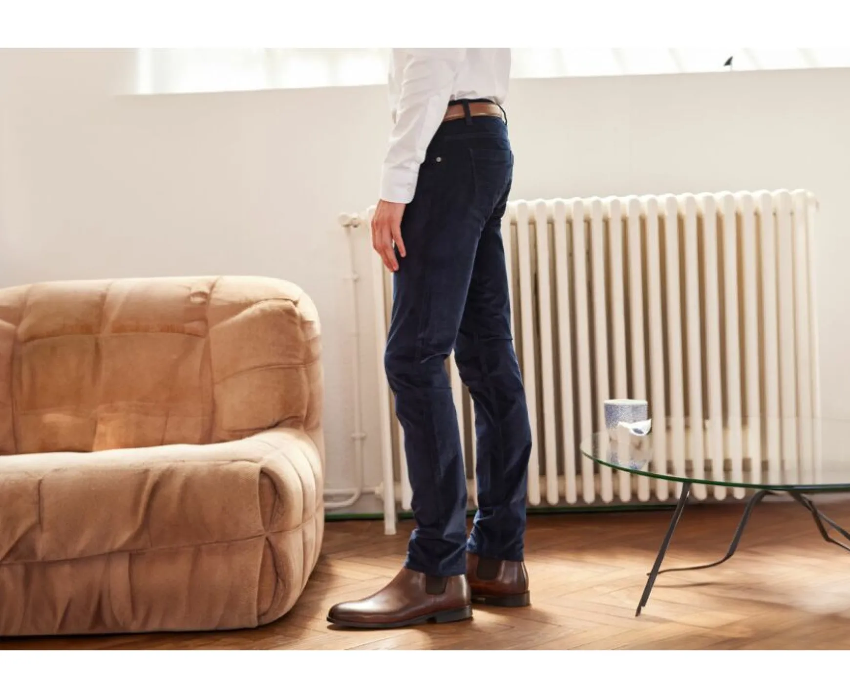 Bexley Adjusted Fit | Corduroy Men'S 5 Pocket Trousers - Kars | Blue