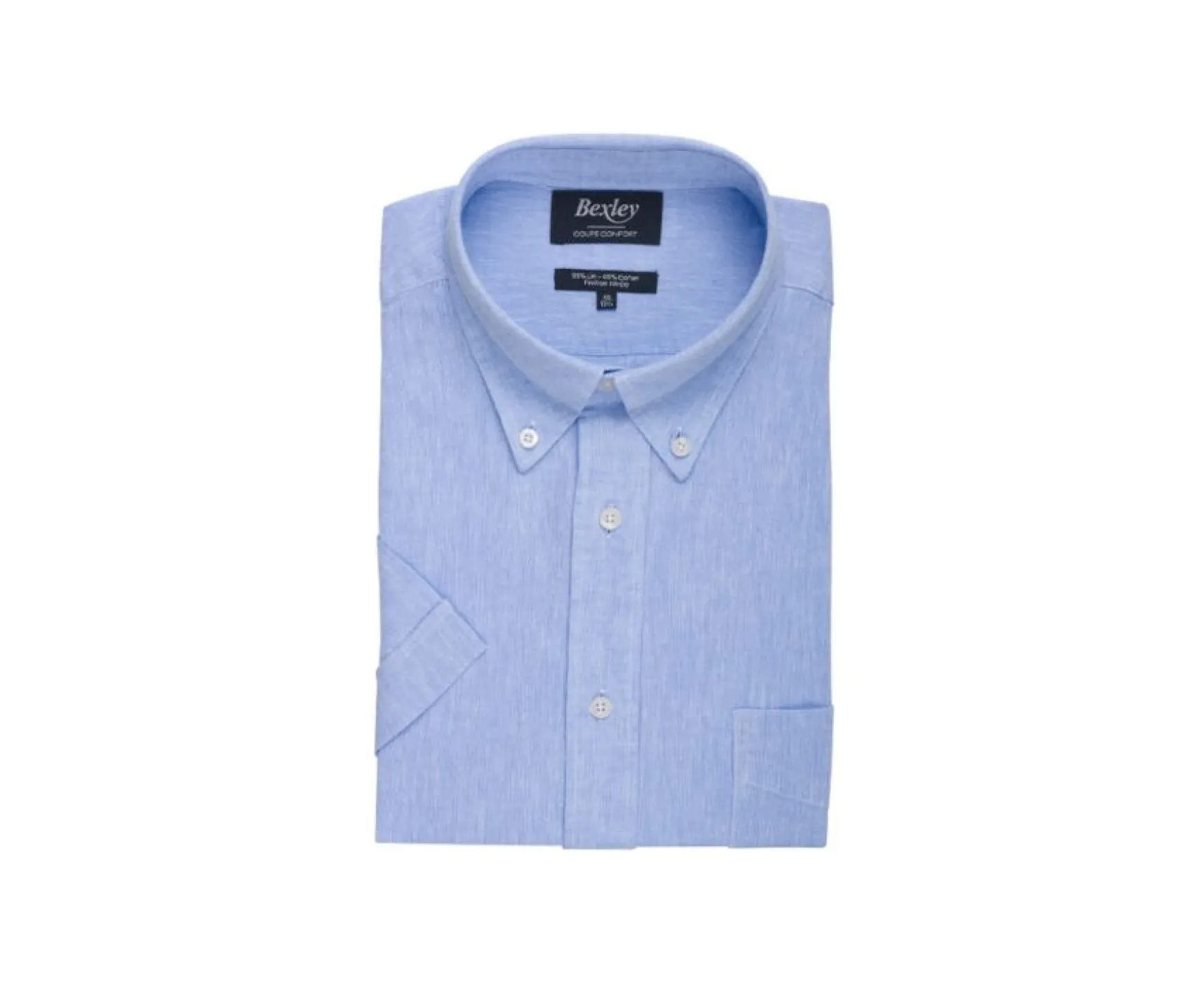 Bexley | Cotton Linen Shirt - Chest Pocket Colten Mc Blue Chambray