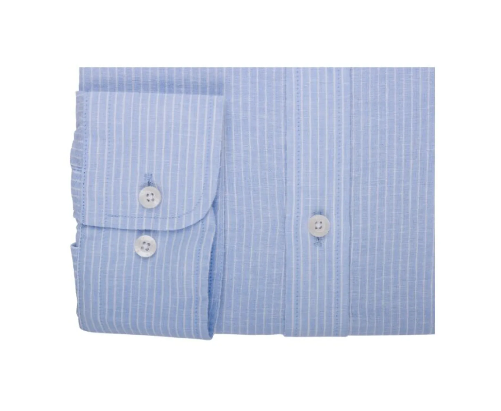 Bexley | Cotton Linen Shirt Edibert Light Blue & White Trim