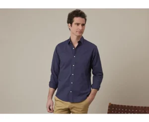 Bexley | Cotton Linen Shirt Silbert Navy