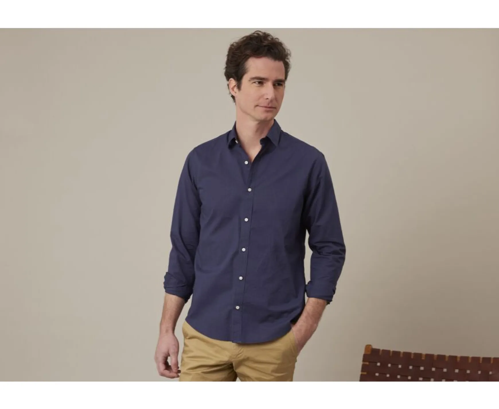 Bexley | Cotton Linen Shirt Silbert Navy