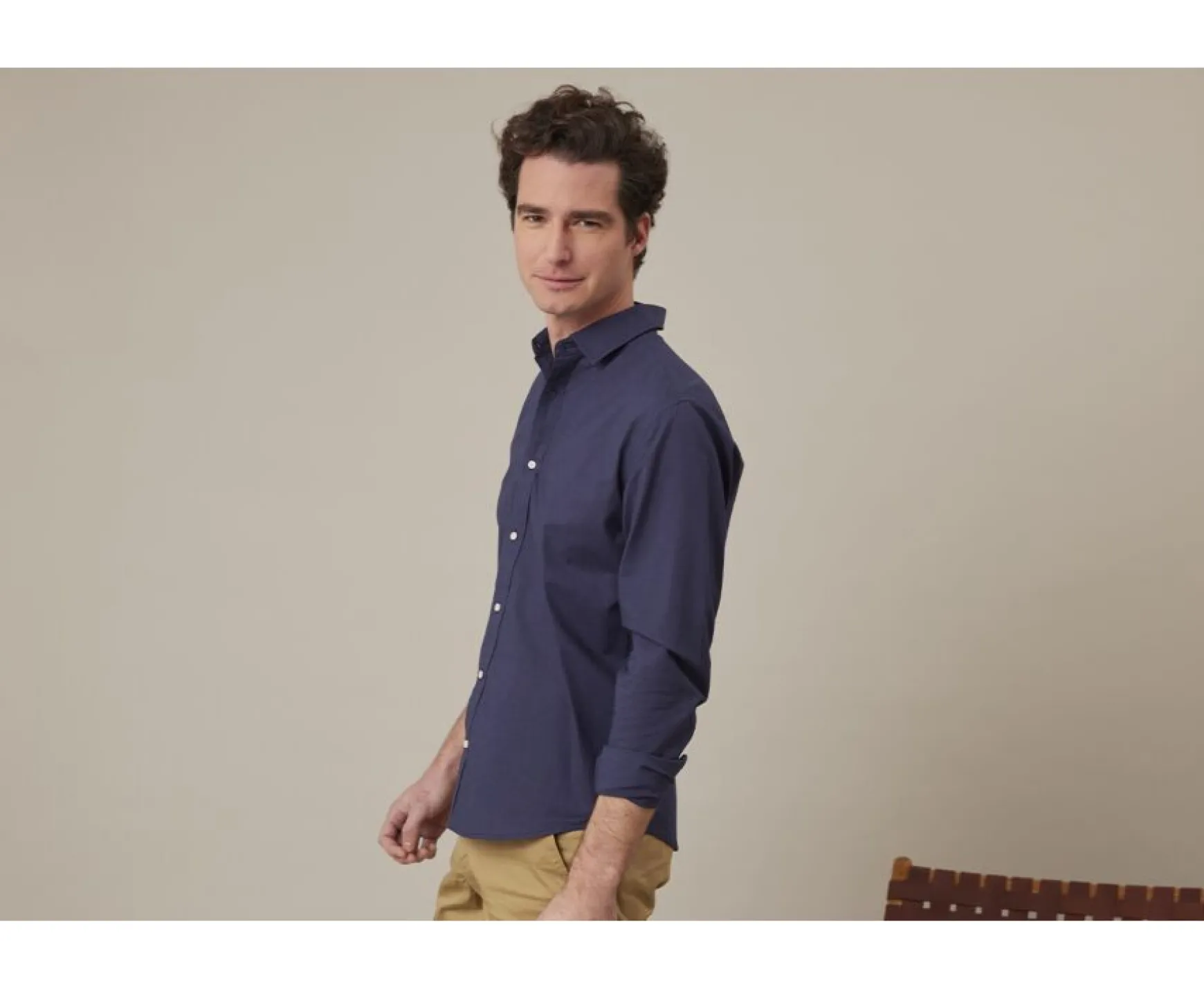 Bexley | Cotton Linen Shirt Silbert Navy