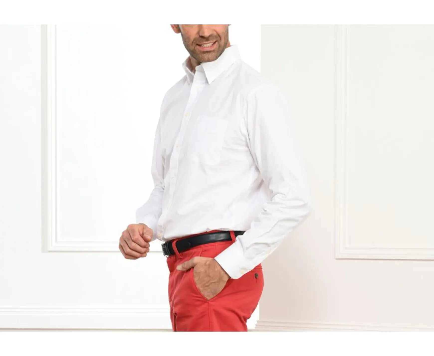 Bexley | Cotton Shirt - Chest Pocket Albert White