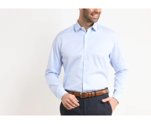 Bexley | Cotton Shirt - Straight Collar Paterne Classic Pale Blue