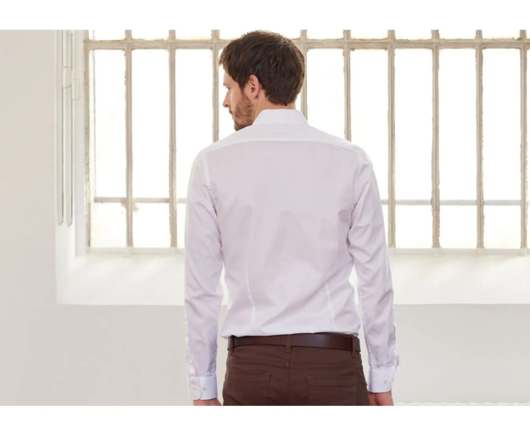 Bexley | Cotton Shirt - Straight Collar Norbertin White