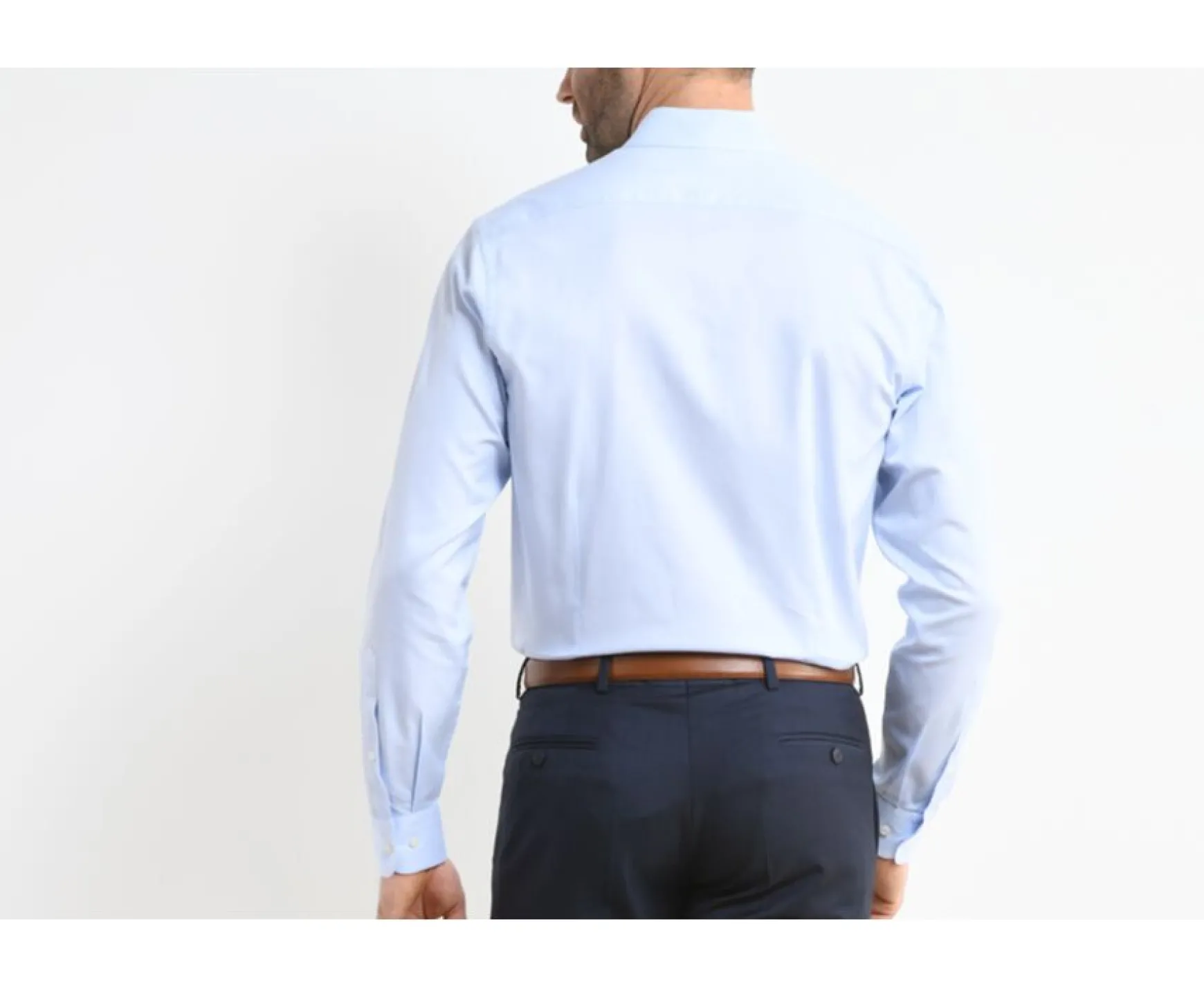 Bexley | Cotton Shirt - Straight Collar Paterne Classic Pale Blue