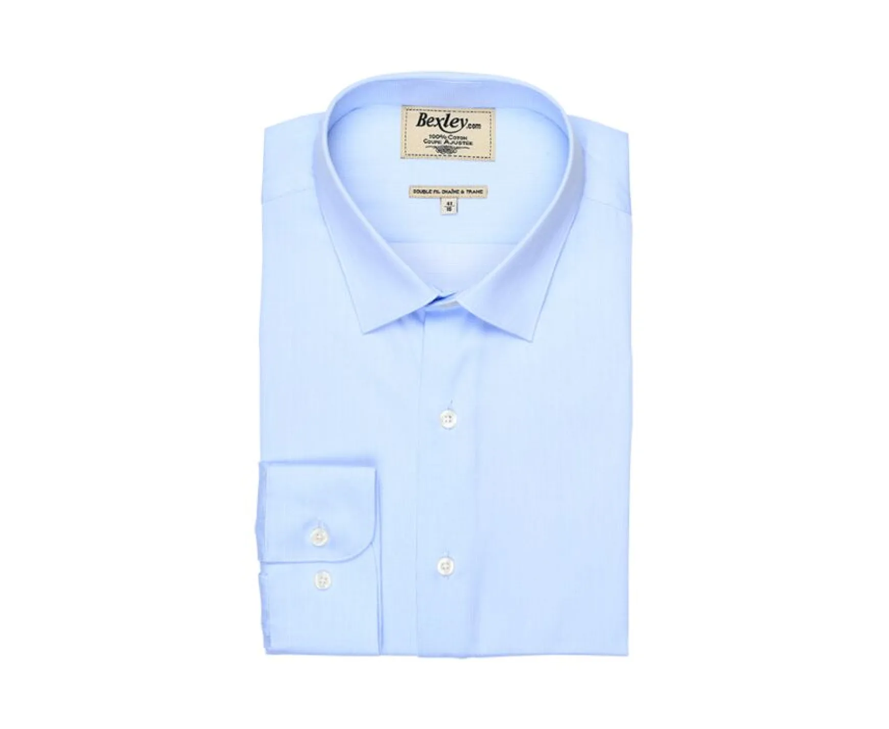 Bexley | Cotton Shirt - Straight Collar Paterne Classic Pale Blue