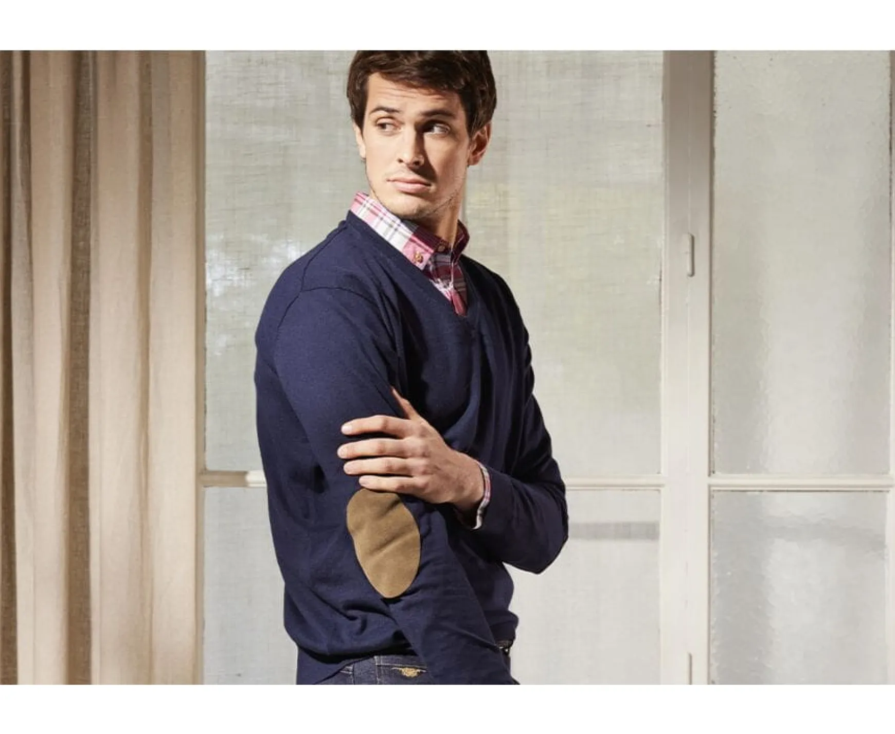 Bexley | Cotton/Cashmere Thin V-Neck Jumper Vadim Navy