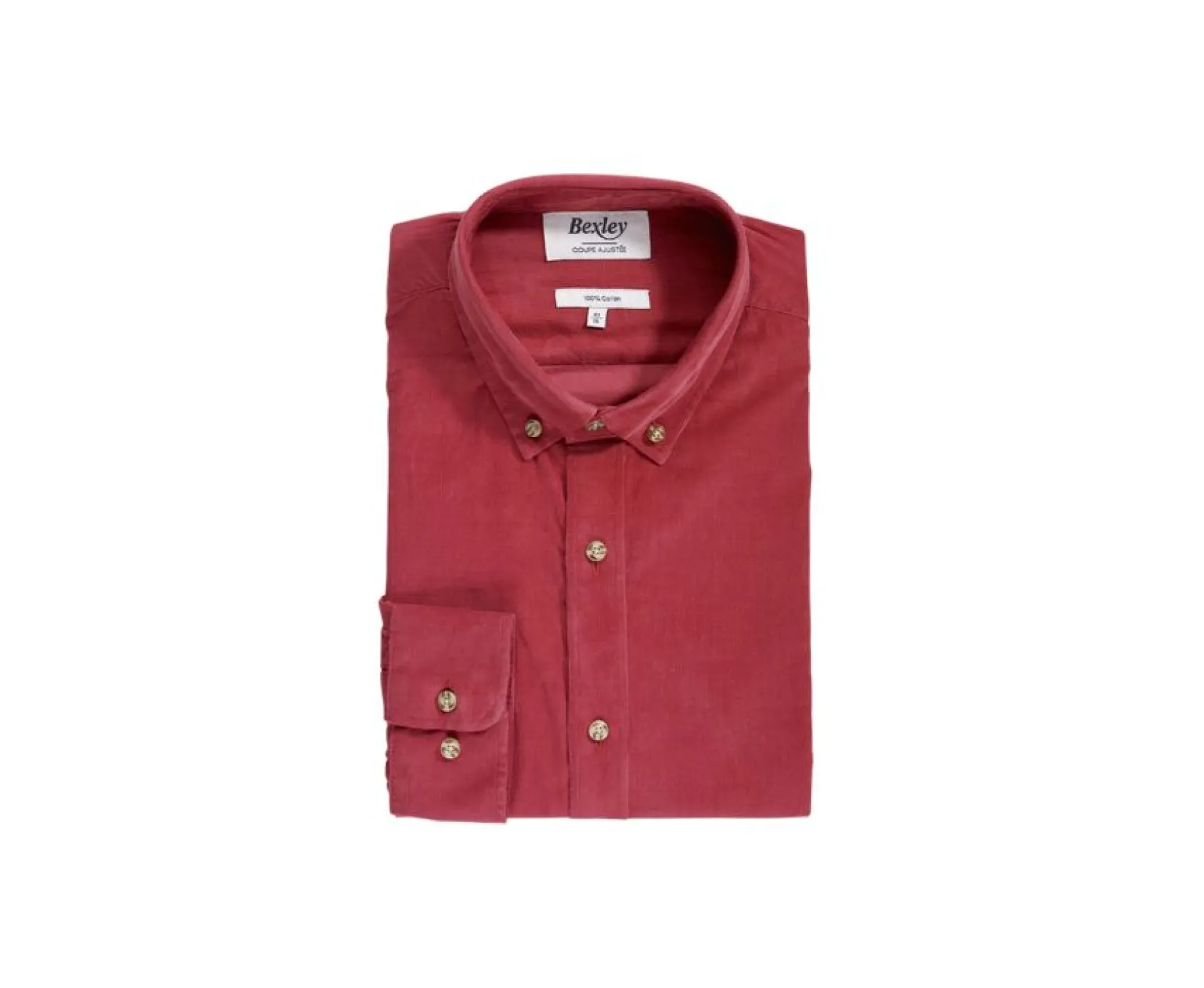 Bexley | Dark Coral Corduroy Shirt - Wayne | Deep Coral