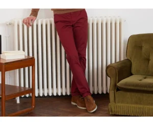 Bexley Adjusted Fit | Dark Red Chino Trousers For Men - Nigel Ii | Rouge Fonce